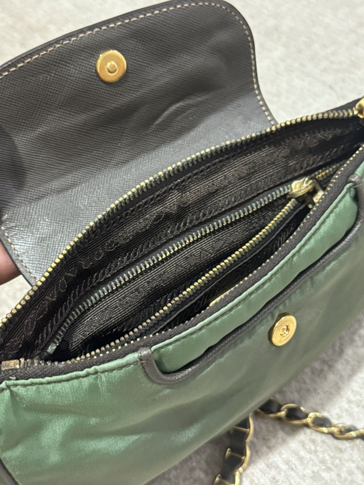 Prada Prada shoulder beg nylon green Size ONE SIZE - 7 Thumbnail