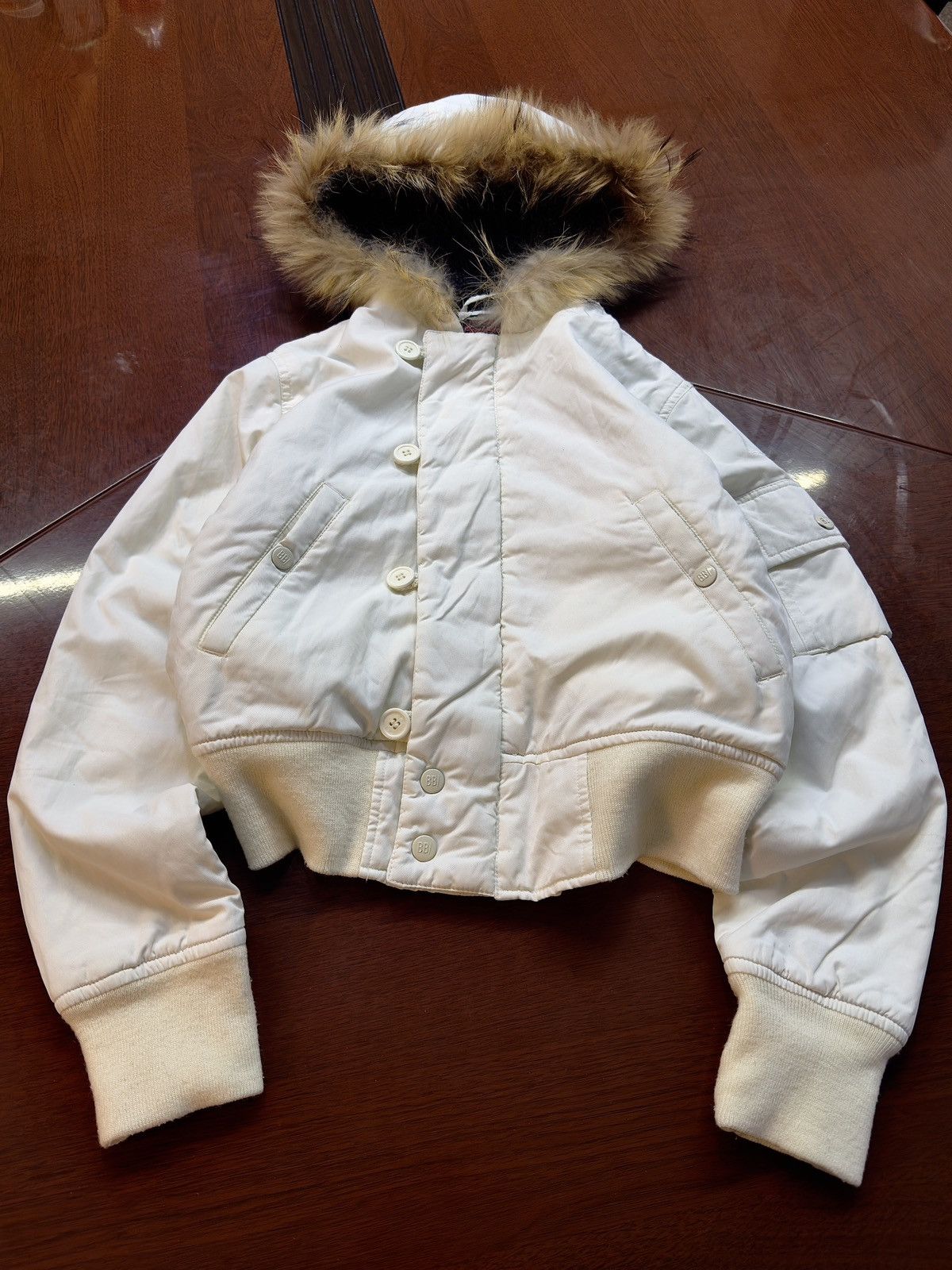Japanese Brand × Le Grande Bleu (L.G.B.) Vintage Cropped Fur Hood Bomber Jacket Size US S / EU 44-46 / 1 - 1 Thumbnail