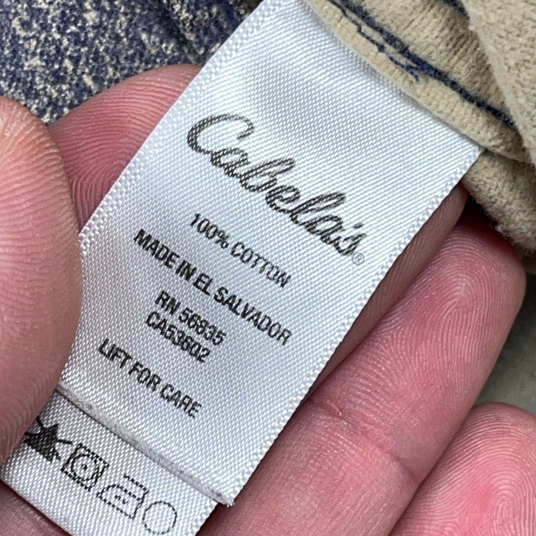 Vintage Cabelas Shirt Adult Large Blue Button Up Chamois Cloth Camp Shacket Faded Mens Size US L / EU 52-54 / 3 - 6 Thumbnail