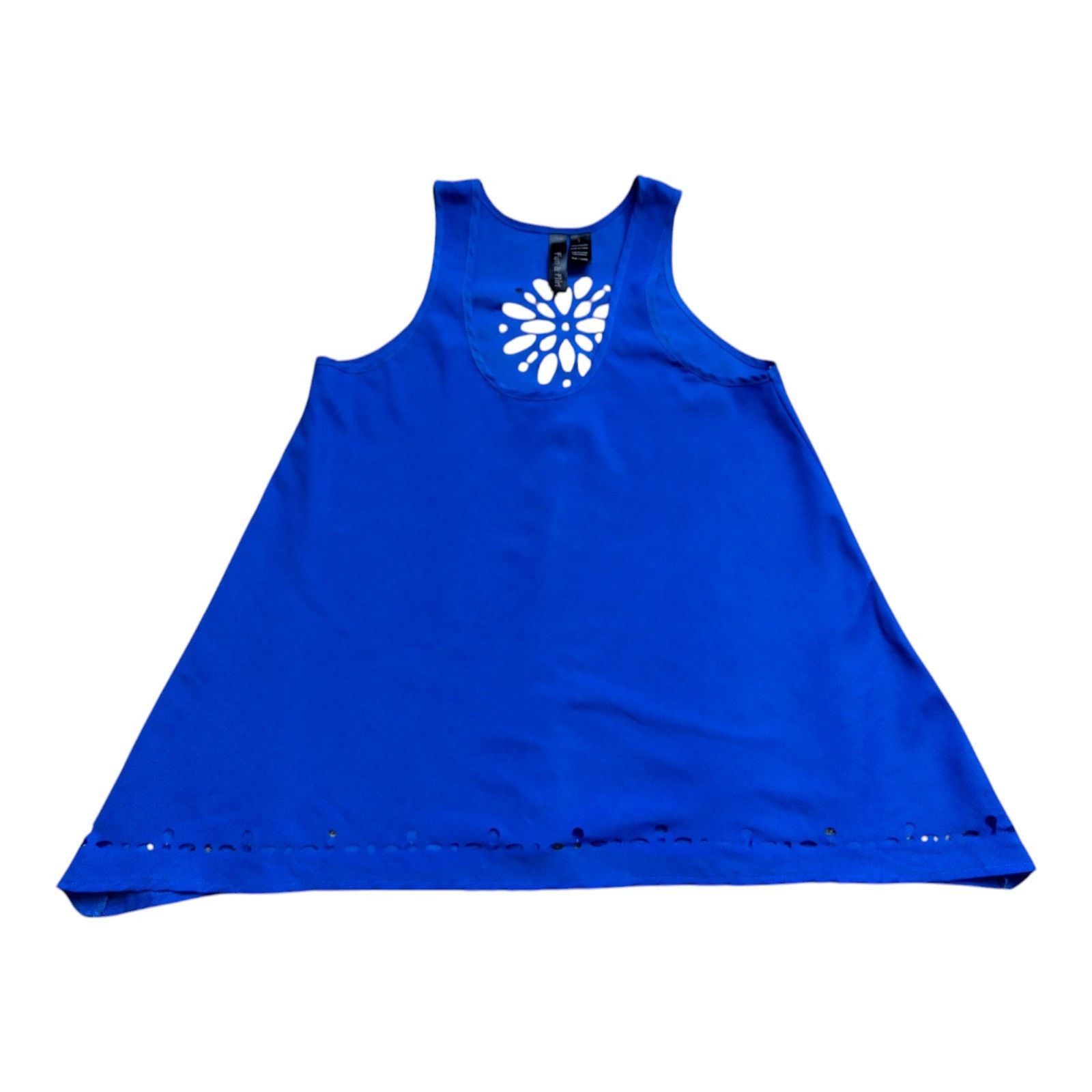 Other Women's Fun & Flirt Blue Tank, Small, Floral Cut-out Size S / US 4 / IT 40 - 1 Thumbnail