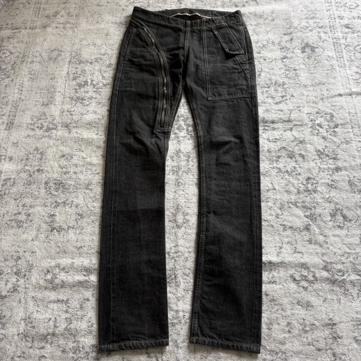 Pre-owned Olmar Mirta X Rick Owens Fw15 Hard Black Air Cut Selvedge Jeans | Xs