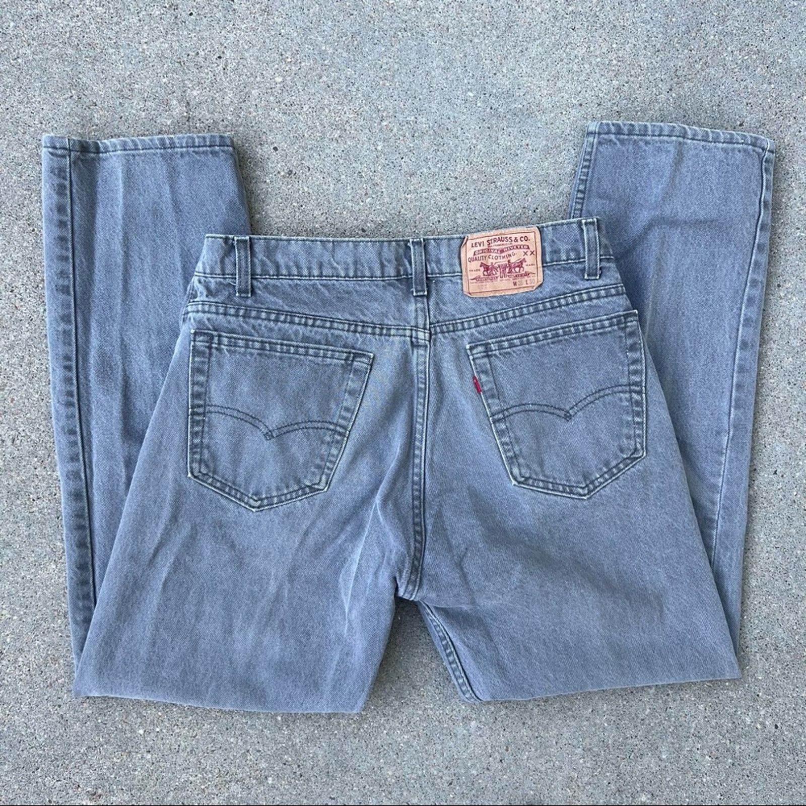 image of Levis Vintage 80's Levi’S 505 Straight Leg Gray Jeans 36X30 in Grey, Men's