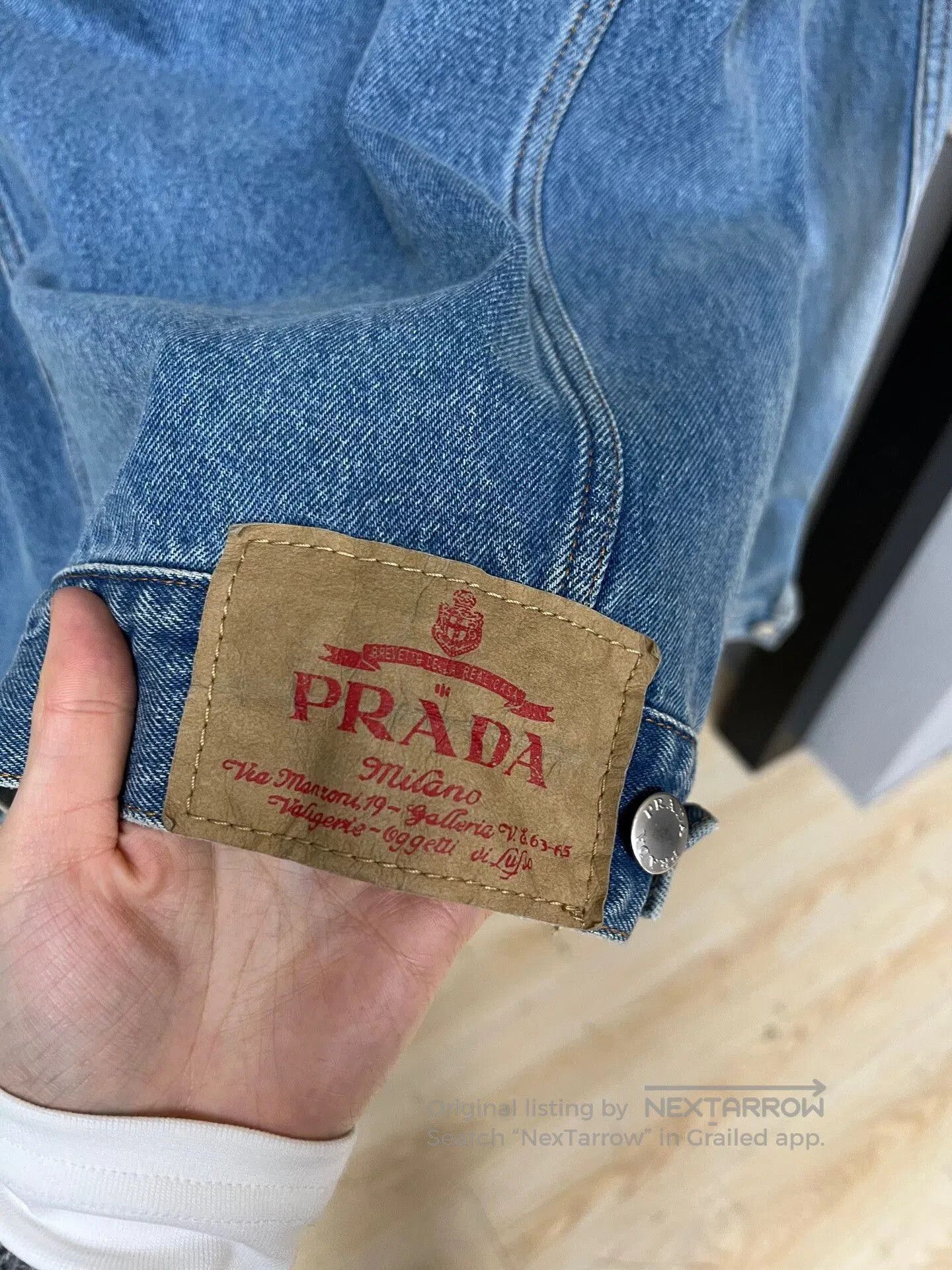 Prada prada denim jacket with triangle logo. Size US XL / EU 56 / 4 - 4 Thumbnail