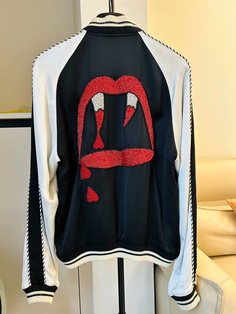 Saint Laurent Paris Bloody tooth jacket baseball uniform c