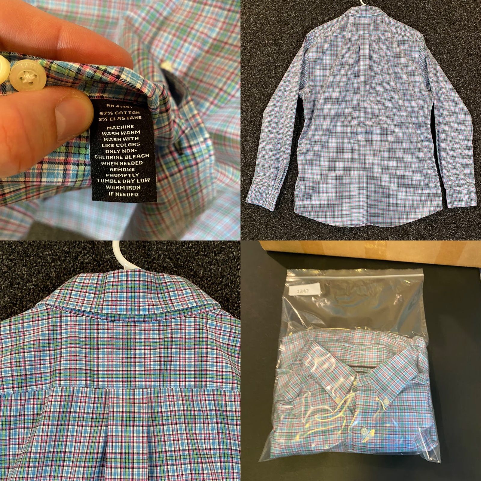 Ralph Lauren VINTAGE Lauren Ralph Lauren Shirt Men Long Sleeve Plaid Button-Down Black Label 16.5 Regular Slim Casual Office Size US L / EU 52-54 / 3 - 8 Thumbnail