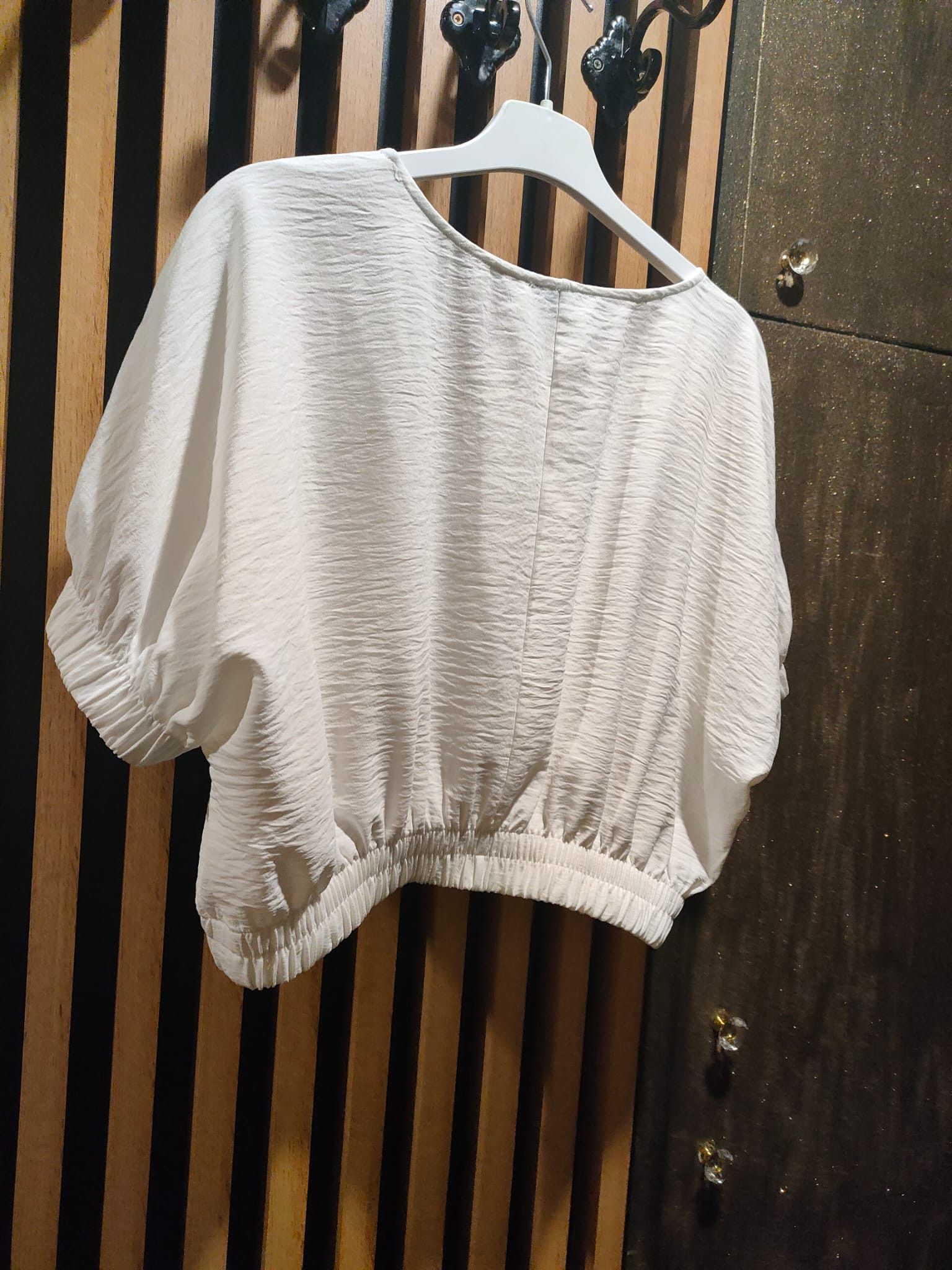 Zara White Stretchy Crew Neck Pullover Top for Women by Zara Size L / US 10 / IT 46 - 5 Thumbnail
