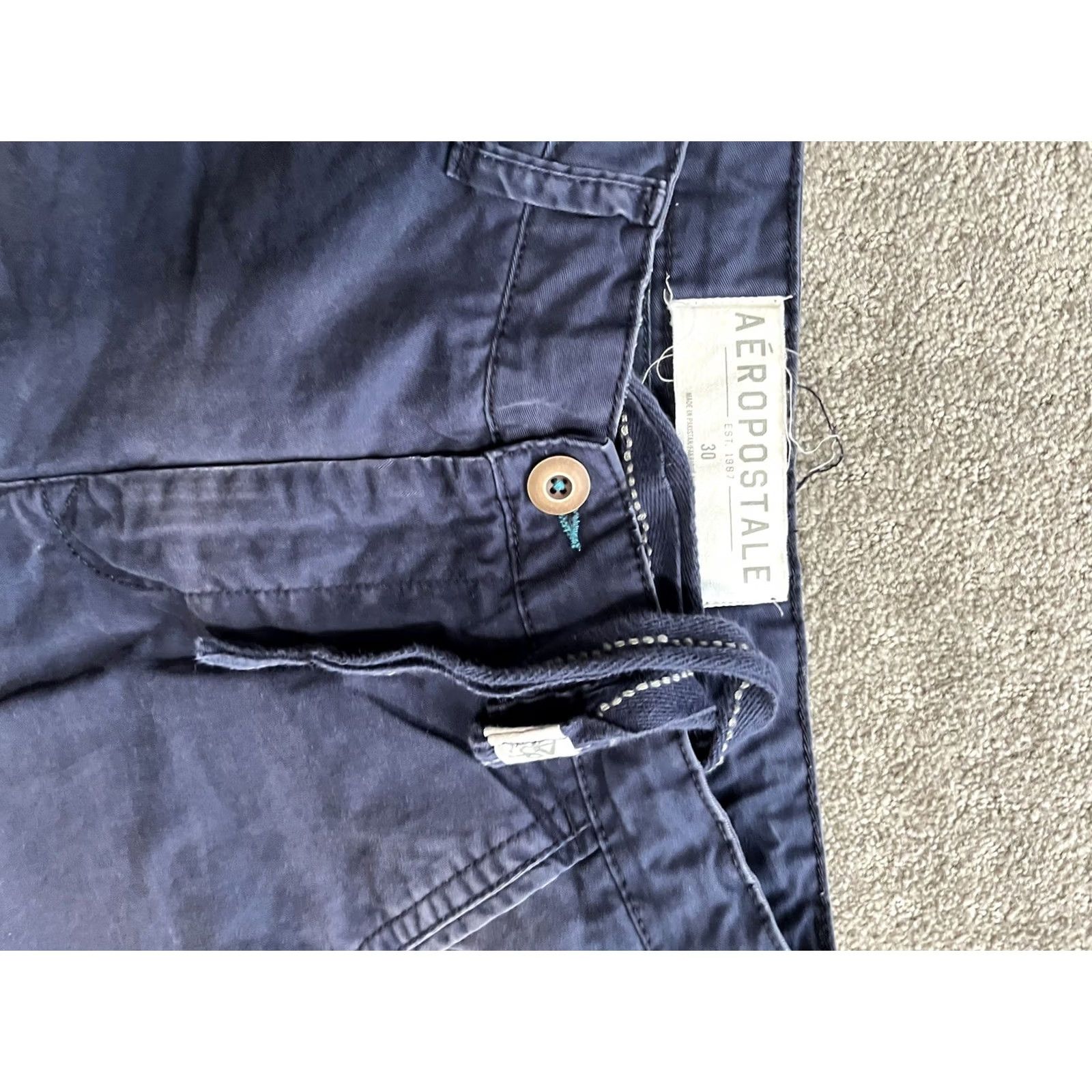 Vintage VINTAGE Aéropostale CHINO SHORTS Blue Mens 30 Casual 5-Pocket Belt Loops 90s USA Chino Cotton Vintage Mens Shorts Size US 30 / EU 46 - 3 Thumbnail