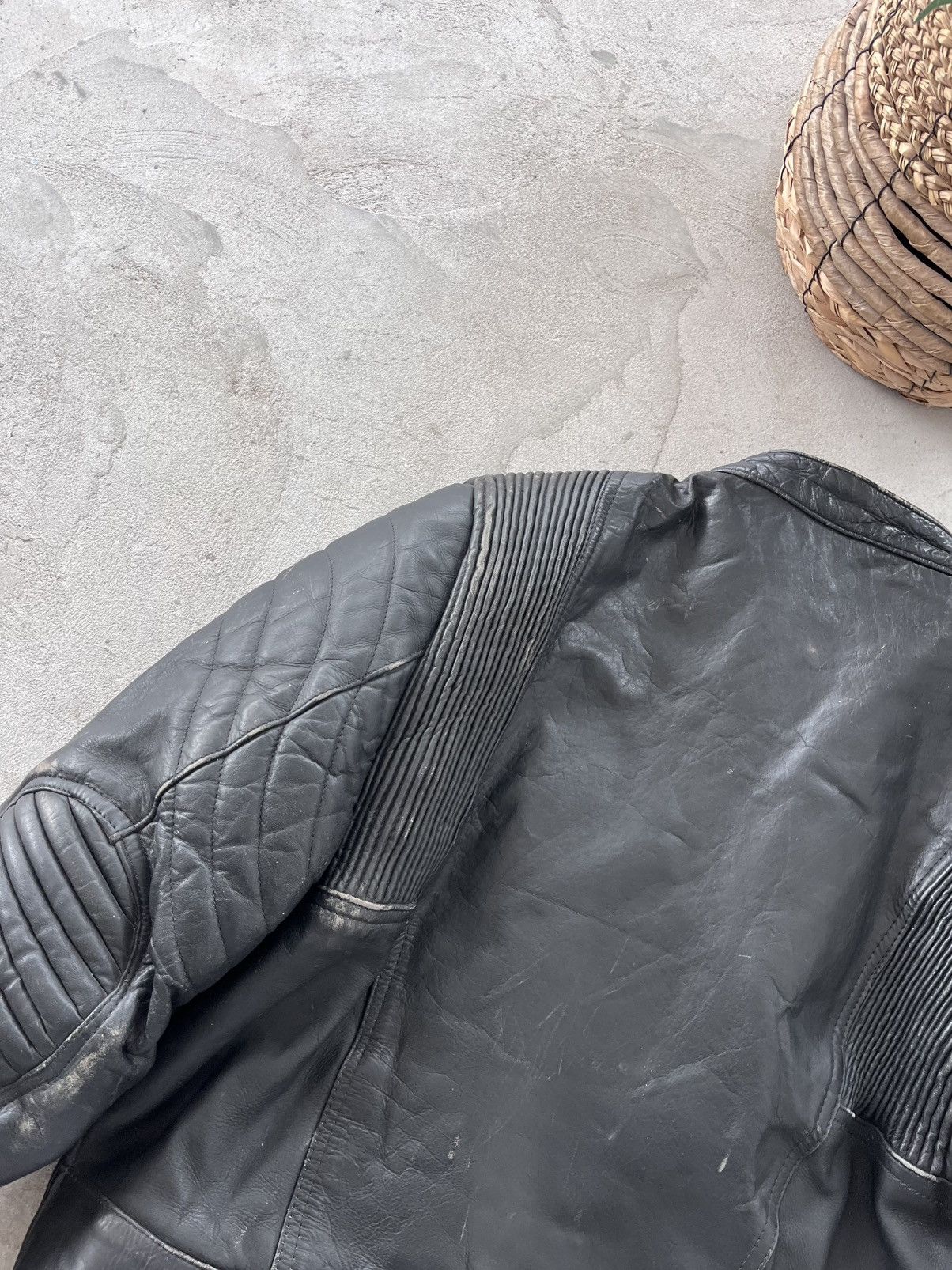 Genuine Leather Vintage Harley Davidson style Faded Black Moto Bomber Jacket Size US L / EU 52-54 / 3 - 13 Thumbnail