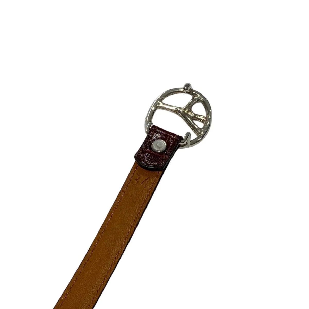 Peace Sign Buckle Leather Belt