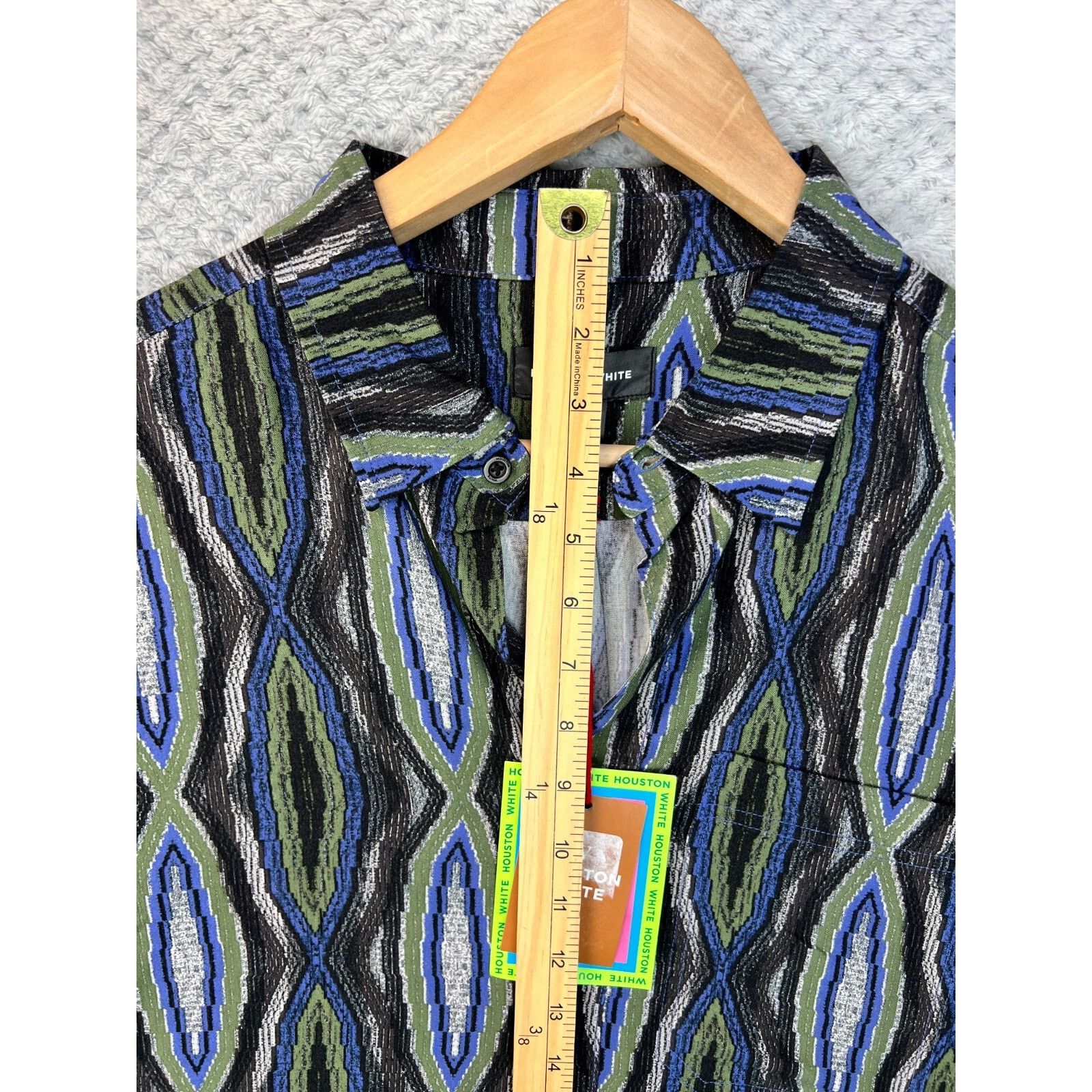 Other W HOUSTON WHITE Shirt Mens Med Tab Collar Rayon Long Sleeve Size US M / EU 48-50 / 2 - 8 Thumbnail