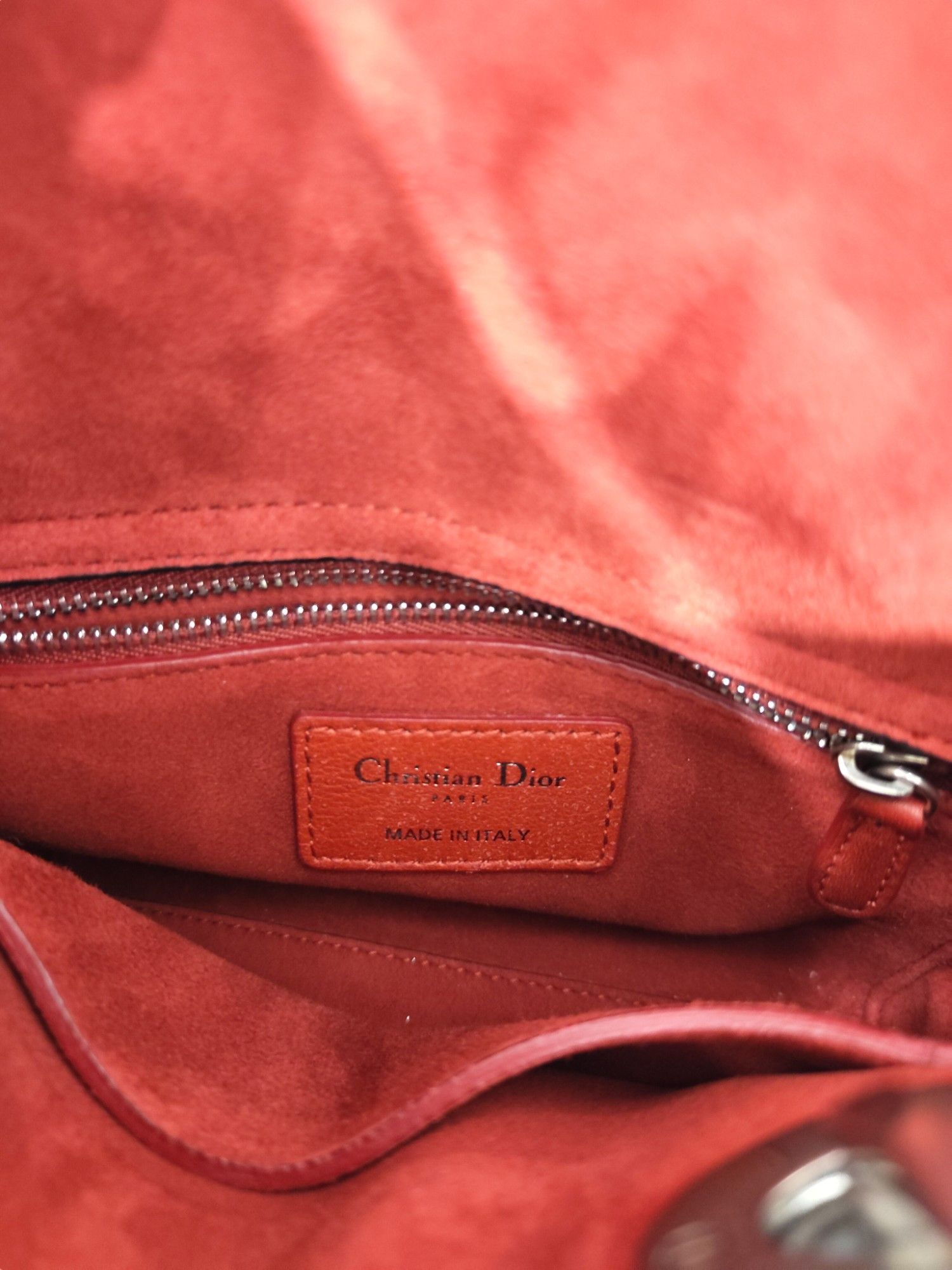 Dior Red Mini Embossed Calfskin Studded Lady Dior Size ONE SIZE - 9 Thumbnail