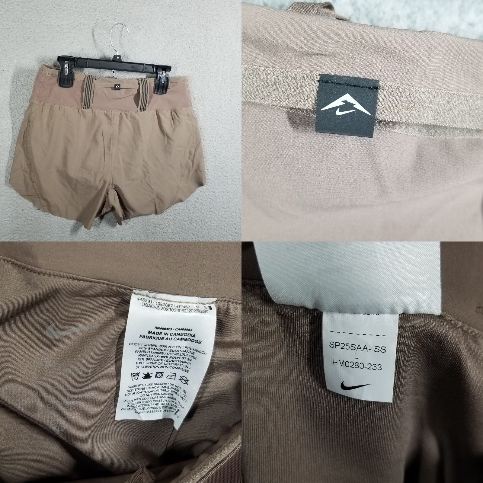 Nike Nike Trail Dri-FIT Running Shorts Brown Women Large HM0280-233 Size 36" / US 14 / IT 50 - 8 Thumbnail