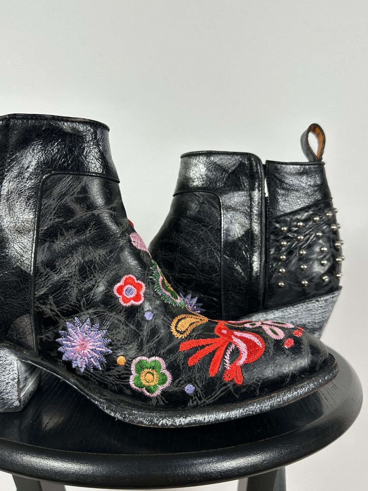 Old Gringo Mexicana Old Gringo Leather Cowboy Floral Ankle Boots Size US 9.5 / IT 39.5 - 19 Thumbnail