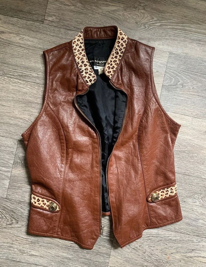 Designer × Vintage Vintage St Maarten Dallas Leather Vest Full Zip Vest USA M Size M / US 6-8 / IT 42-44 - 1 Thumbnail