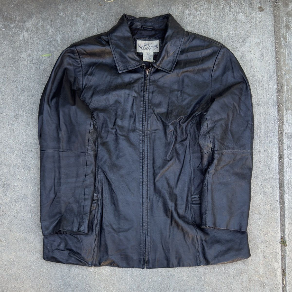 Other Vintage New York Classics Black Genuine Leather Zip-Up 18/20 Size US L / EU 52-54 / 3 - 1 Thumbnail