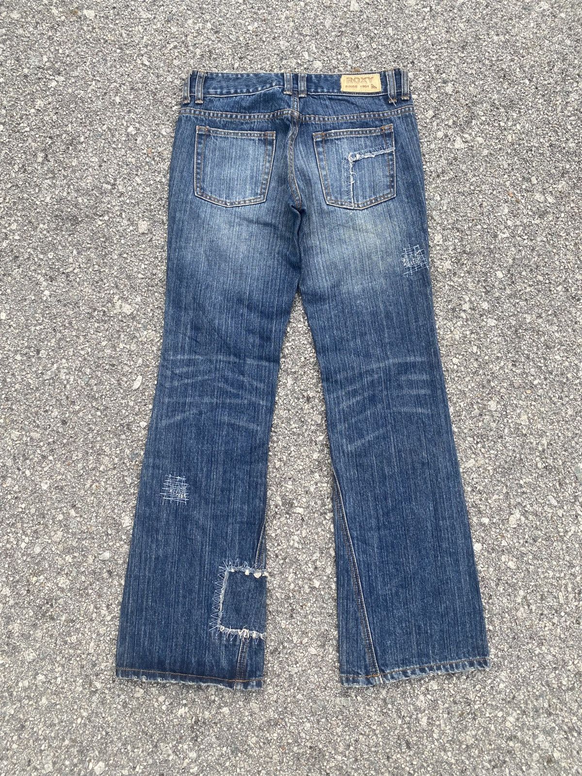 Quiksilver Iconic Y2K ROXY Repaired Flare Jeans Size 28" / US 6 / IT 42 - 2 Thumbnail