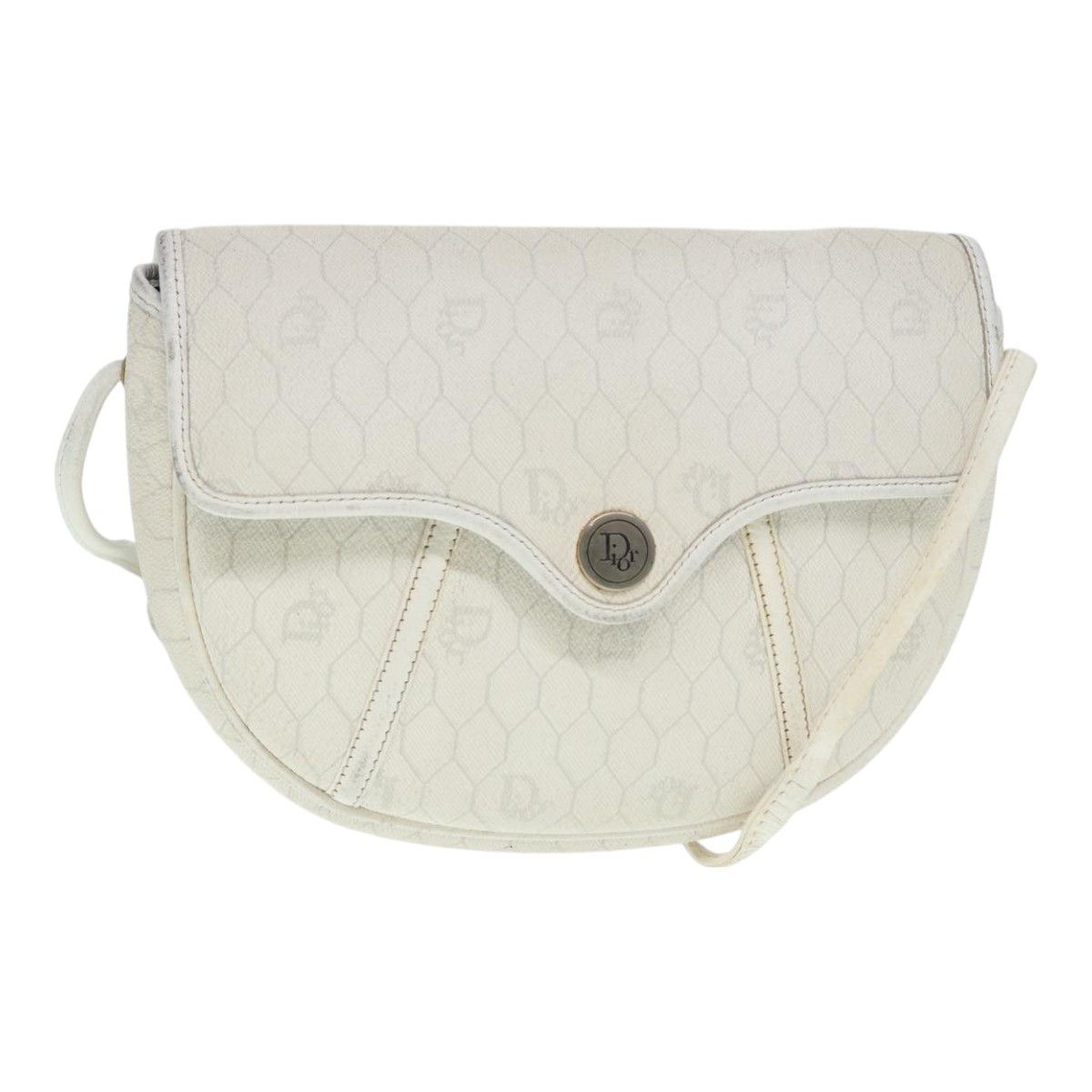 Dior Honeycomb White Canvas Shoulder Bag (Pre-Owned) Size ONE SIZE - 1 Thumbnail