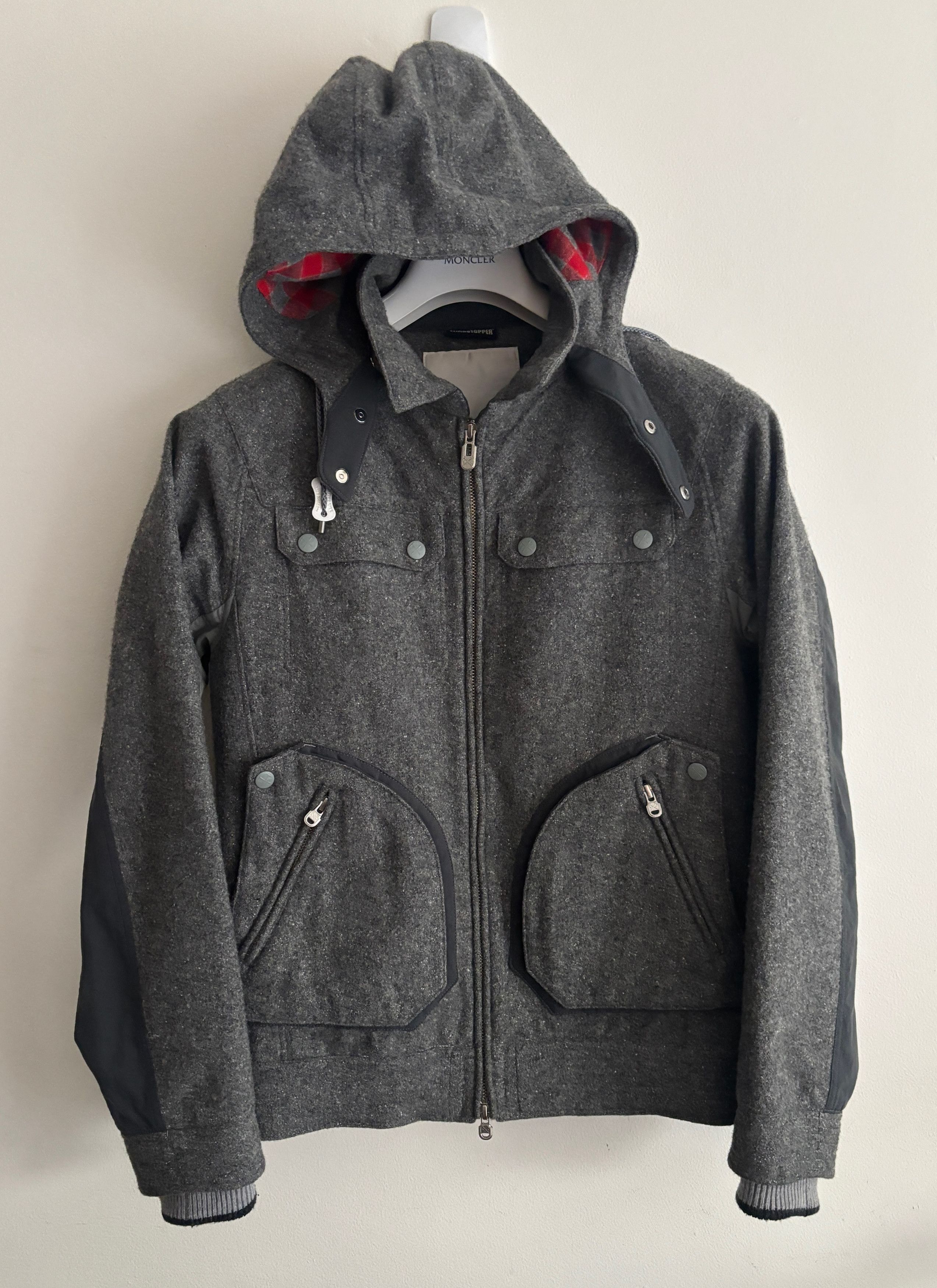White Mountaineering $645 Gore Windstopper Grey Wool Hooded Zip Jacket Size US S / EU 44-46 / 1 - 3 Thumbnail
