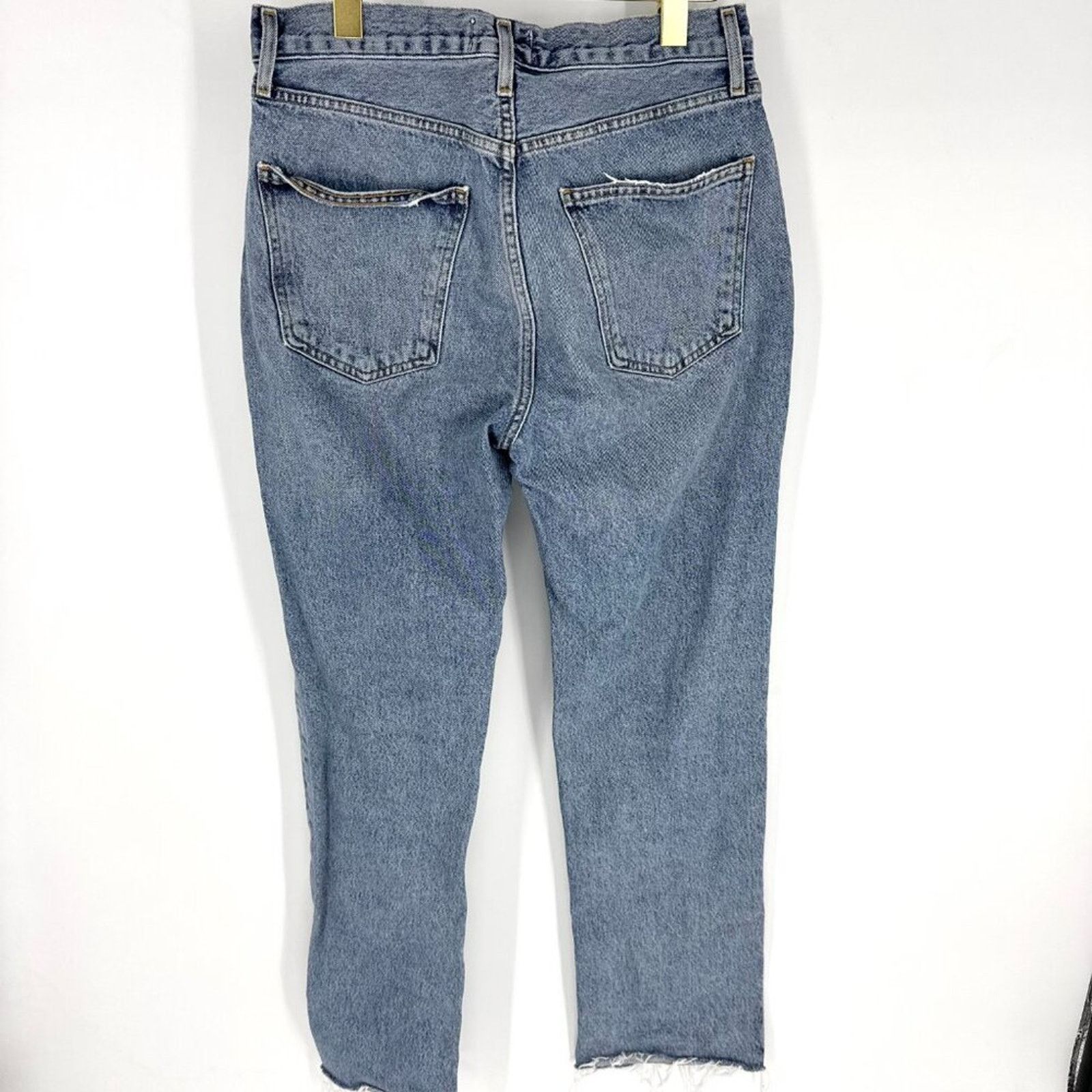 Agolde Agolde Lana Relaxed Straight Denim Jeans Raw Hem Size 28 Size 28" / US 6 / IT 42 - 4 Thumbnail
