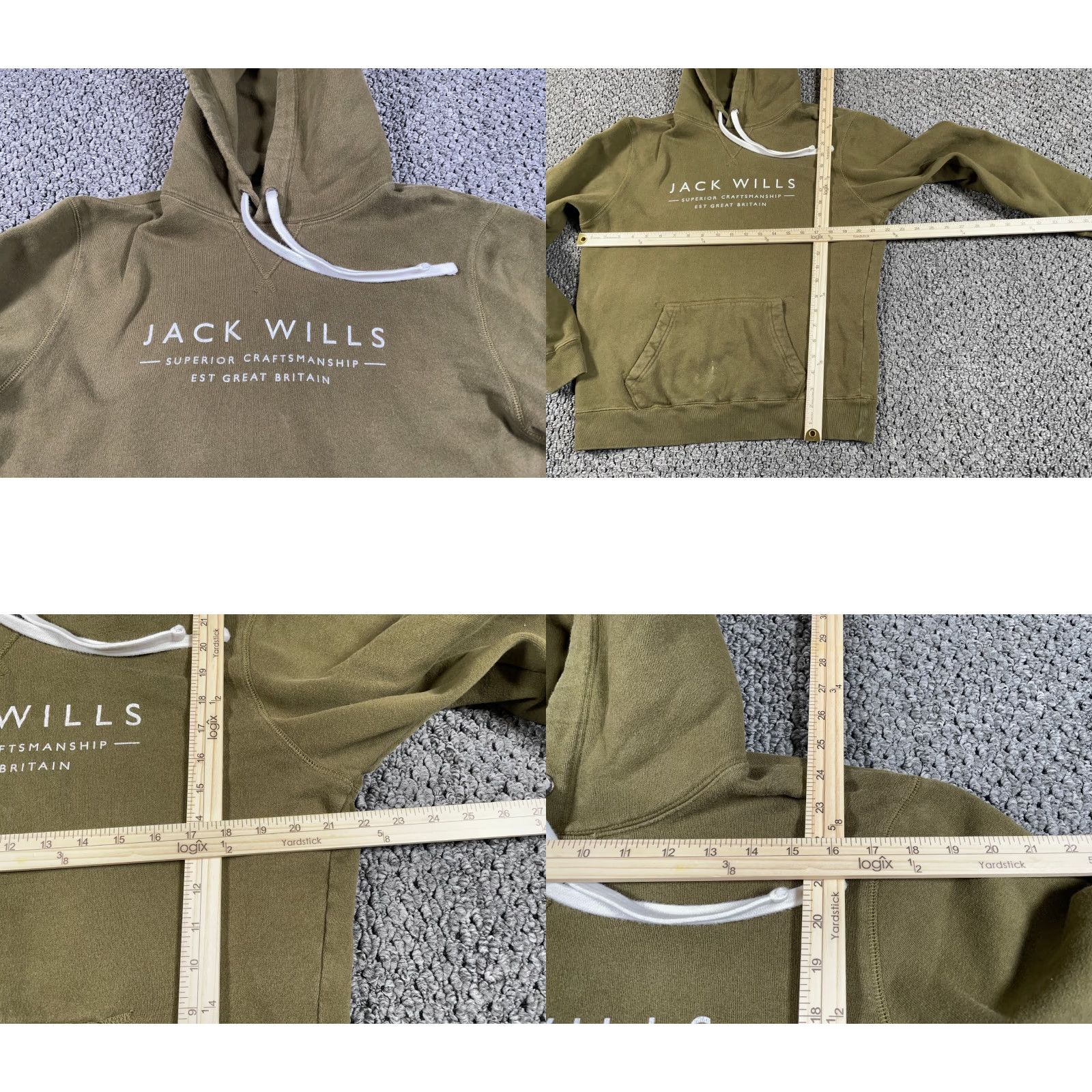Jack Wills Jack Wills Logo Print Hoodie Sweatshirt Medium Green Heavyweight Pullover Size US M / EU 48-50 / 2 - 8 Thumbnail