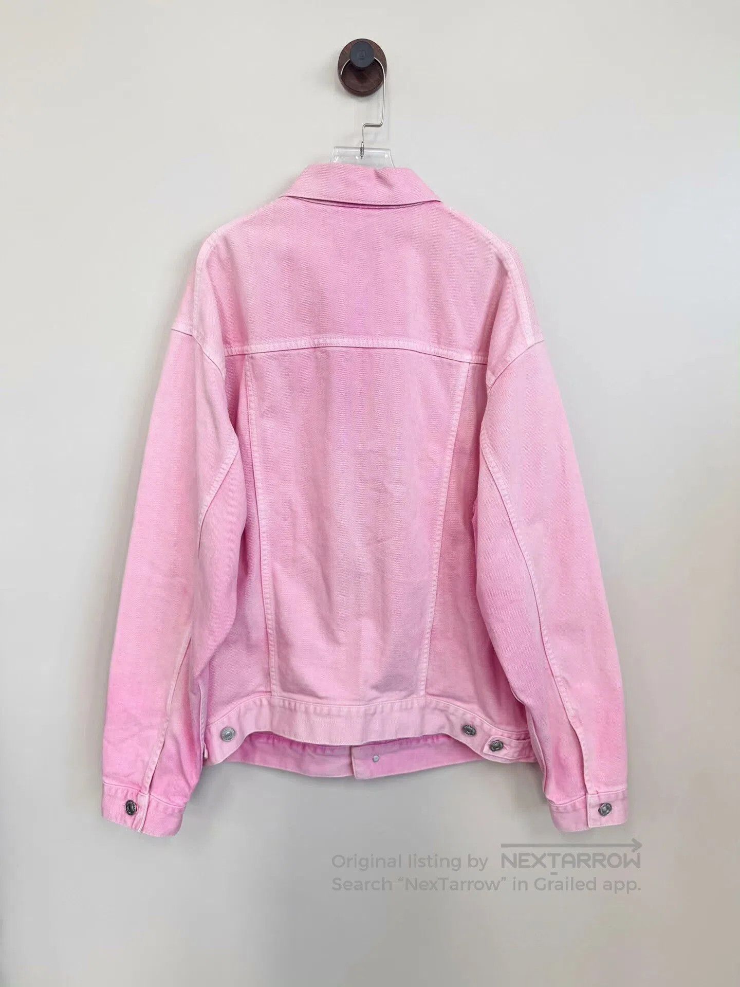 Balenciaga Balenciaga Pink Logo Denim Jacket. Size XXS / US 00 / IT 34 - 2 Thumbnail