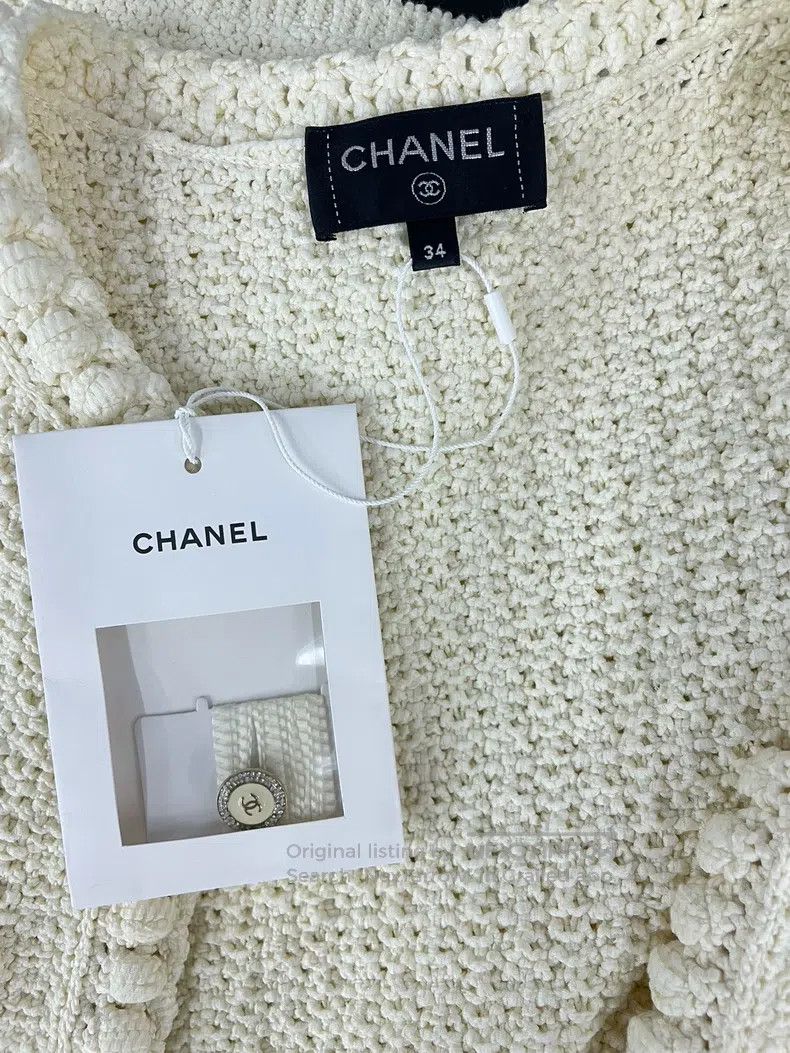 Chanel Chanel White knitted vest jacket Size XXS / US 00 / IT 34 - 4 Thumbnail