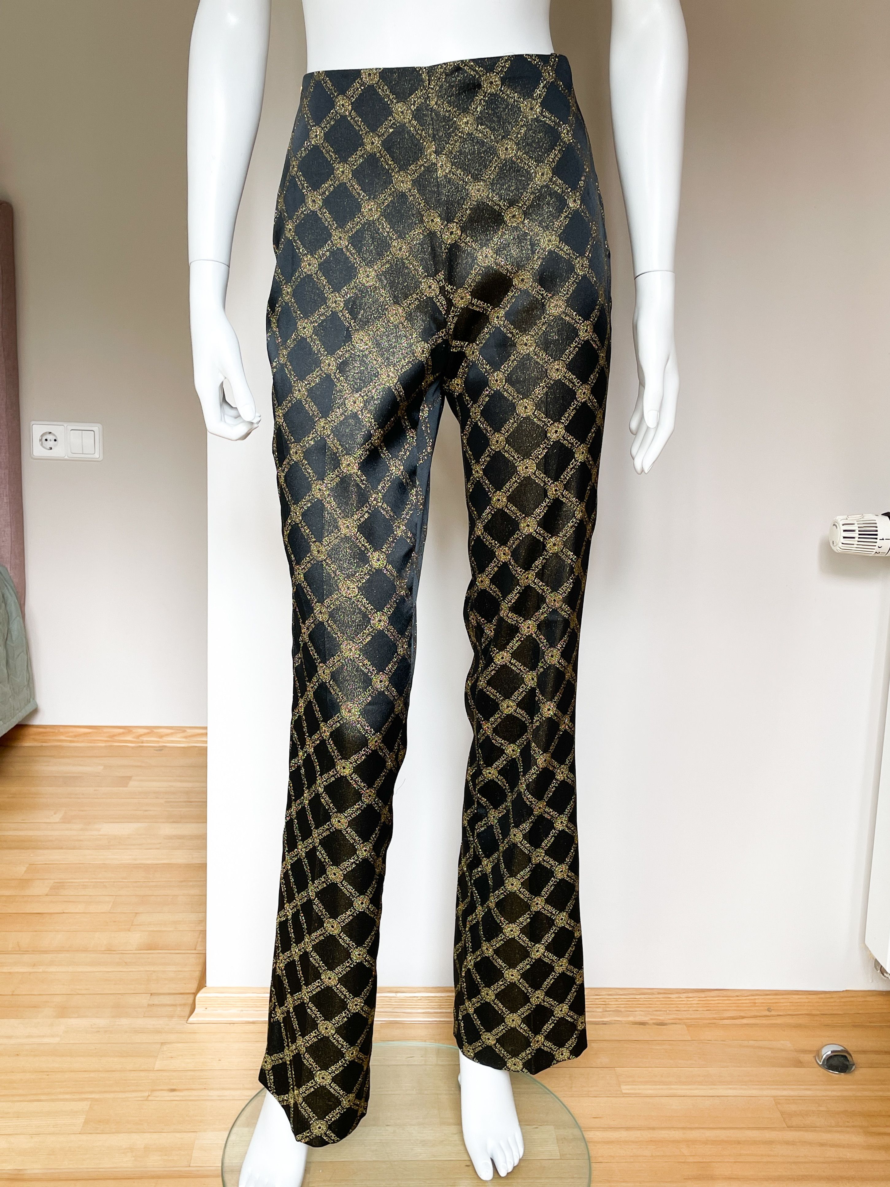 Versace black and gold pants Size 24" / US 00 / IT 34 - 2 Thumbnail