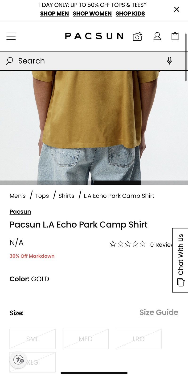 Pacsun Echo Park LA Mustard silk short sleeve button up NWT M Size US M / EU 48-50 / 2 - 8 Thumbnail