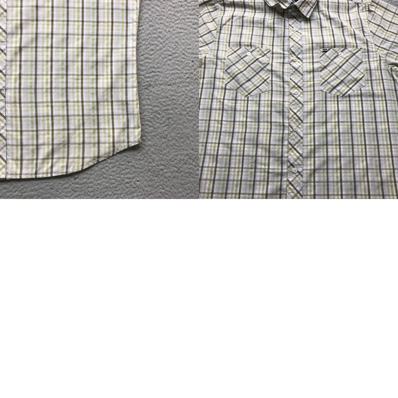 Billabong Billabong Short Sleeve Button-Up Shirt Mens XL Plaid Graph Check White Green Blue Size US XL / EU 56 / 4 - 8 Thumbnail