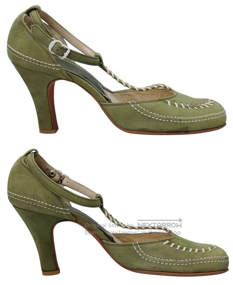 Vivienne Westwood Vivienne Westwood Acquired Soles Green Stitch Heels Size US 5.5 / IT 35.5 - 4 Thumbnail