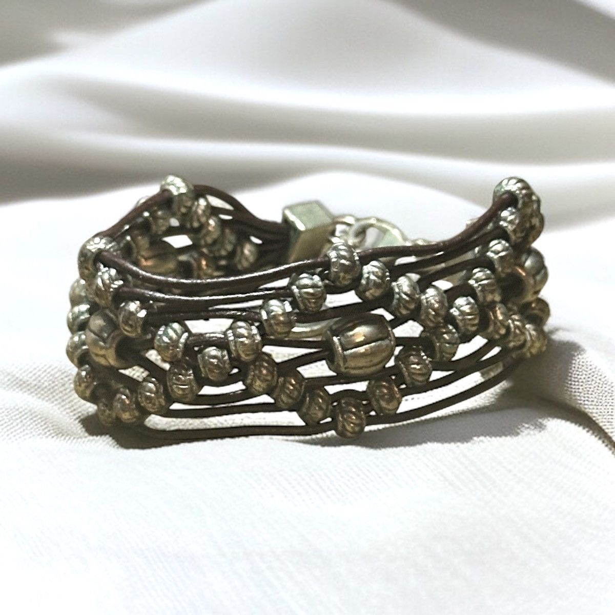 Other Woven silver bead geometric multi cord bracelet Size ONE SIZE - 1 Thumbnail