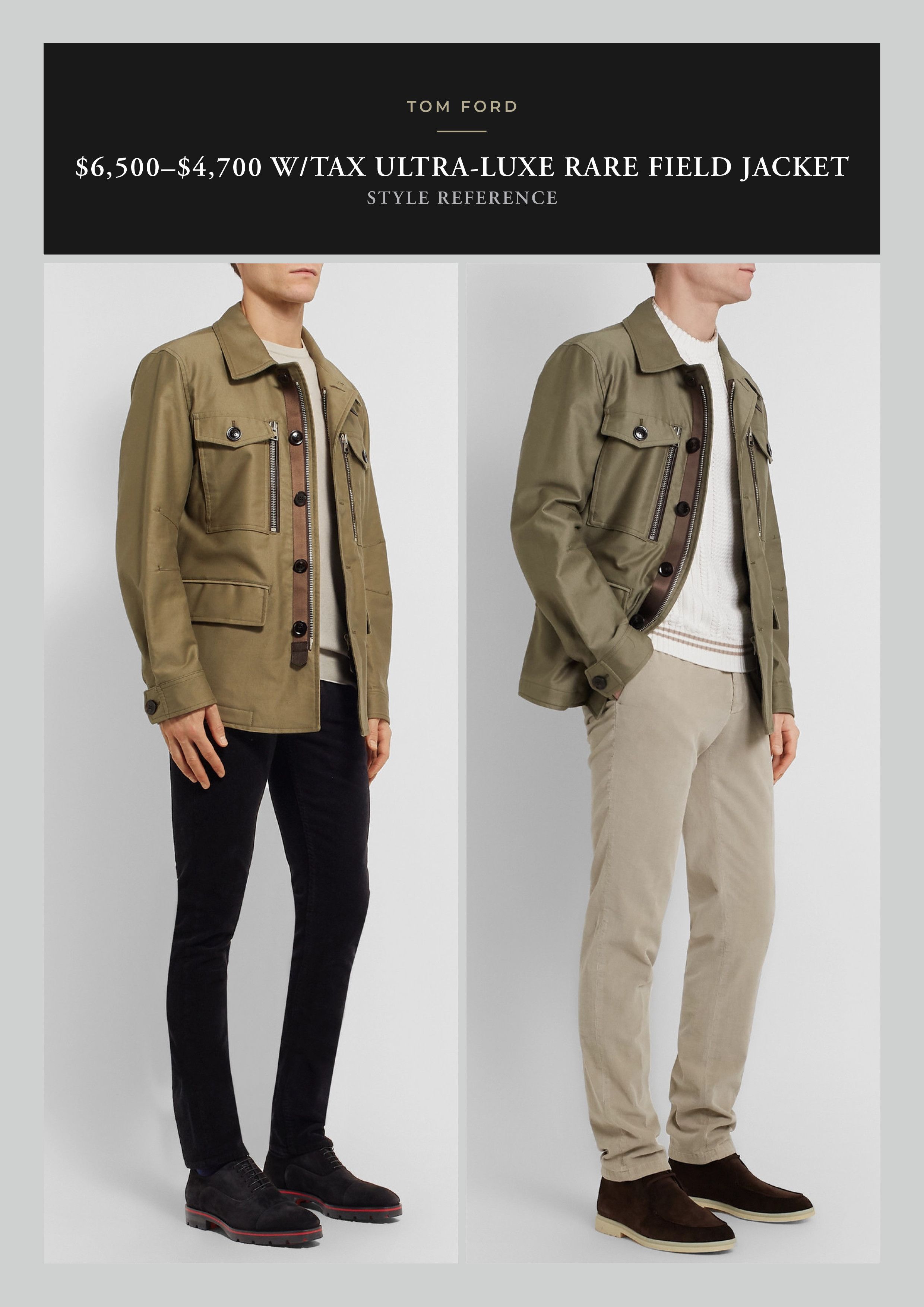 Tom Ford Coveted Extremely Rare $5,000 Field Jacket Leather Accents Size US M / EU 48-50 / 2 - 8 Thumbnail