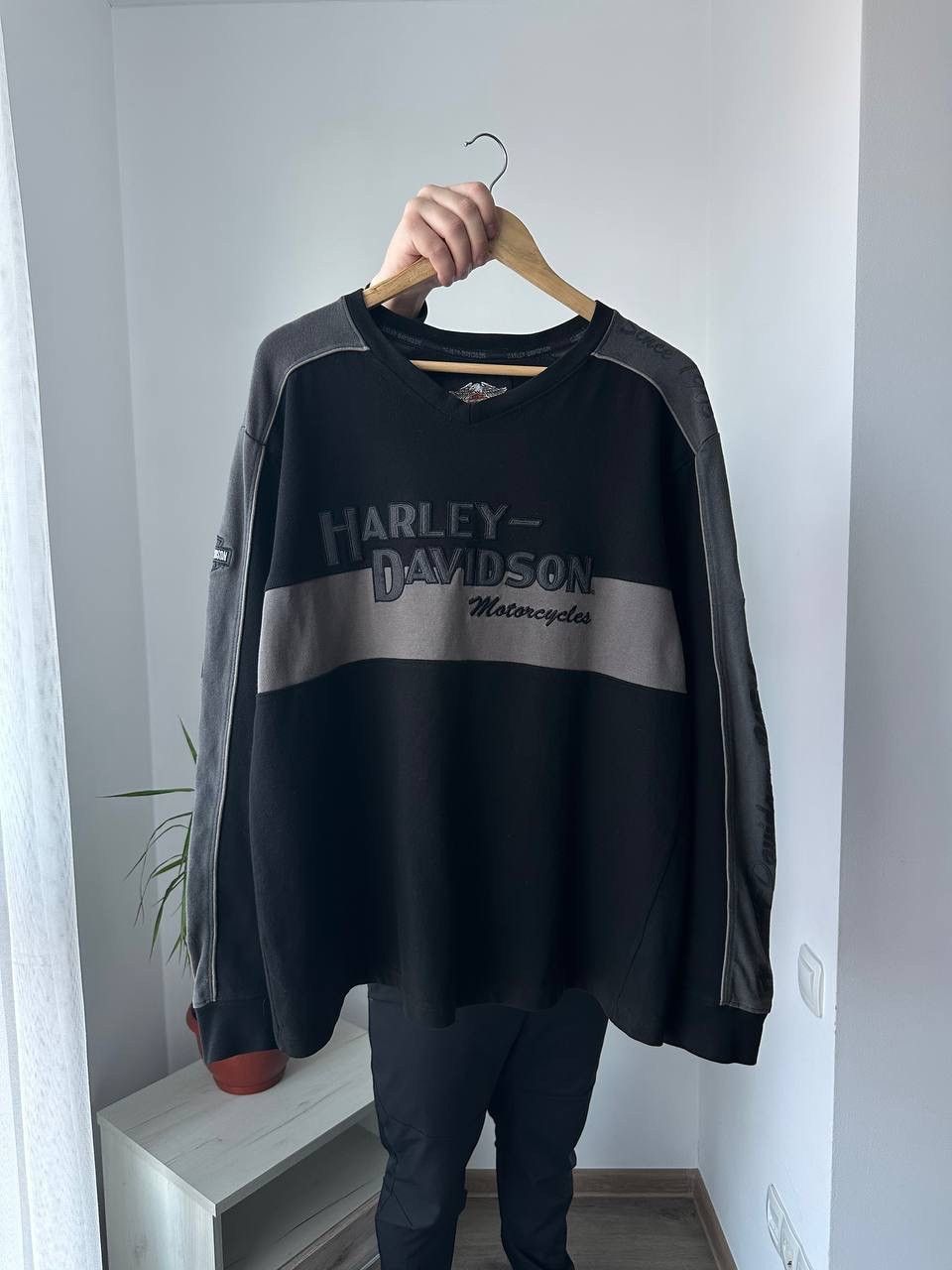 Harley Davidson × Vintage Vintage Moto Harley Davidson Motorcycle Black Sweatshirt Size US L / EU 52-54 / 3 - 7 Thumbnail