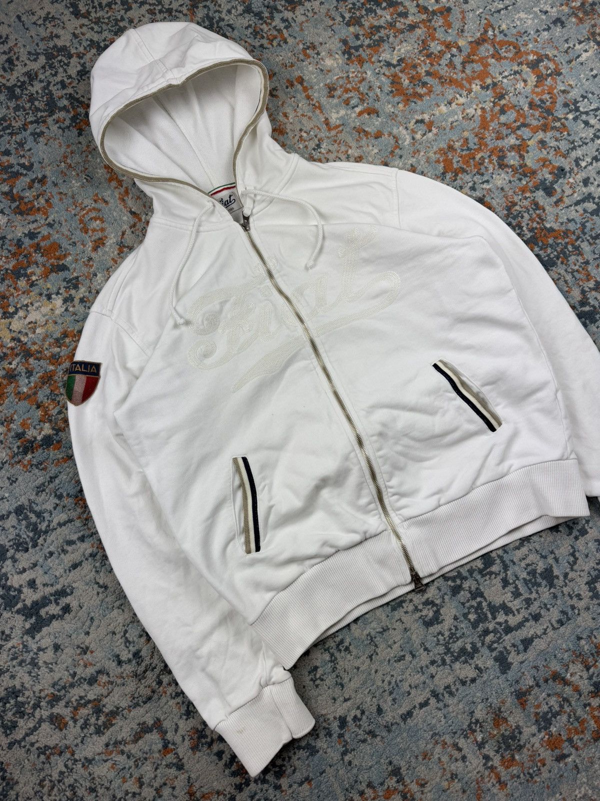 Vintage Vintage y2k Fiat spellout embroidered zip hoodie chief keef Size US L / EU 52-54 / 3 - 3 Thumbnail