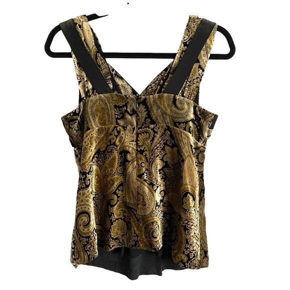 Etro Etro Italy 100% Silk Velvet Paisley Sleeveless Top 🇮🇹 Size XS / US 0-2 / IT 36-38 - 10 Thumbnail