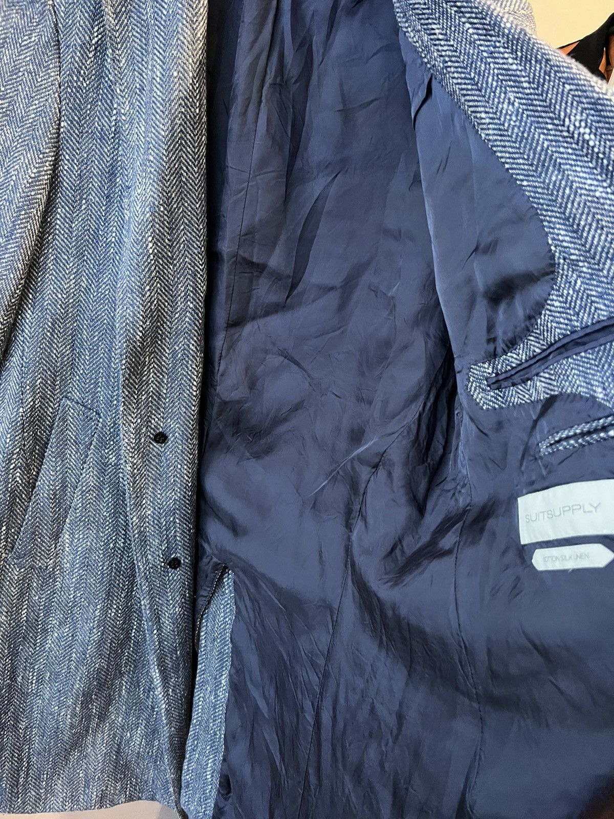 Suitsupply SUITSUPPLY Heavy Coat Vicenza Herringbone Men’s Blue Size 44 Size US S / EU 44-46 / 1 - 11 Thumbnail