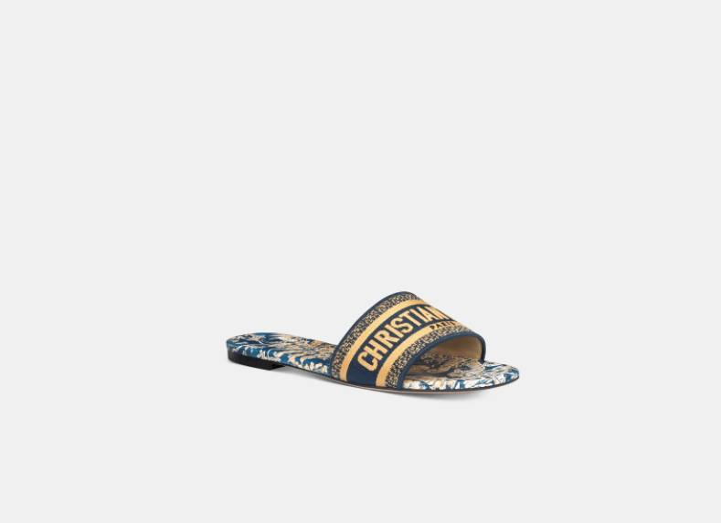 Dior o1w1db10625 KCQ209 Dway Slides in Navy Blue/Beige Size US 10 / IT 40 - 2 Thumbnail
