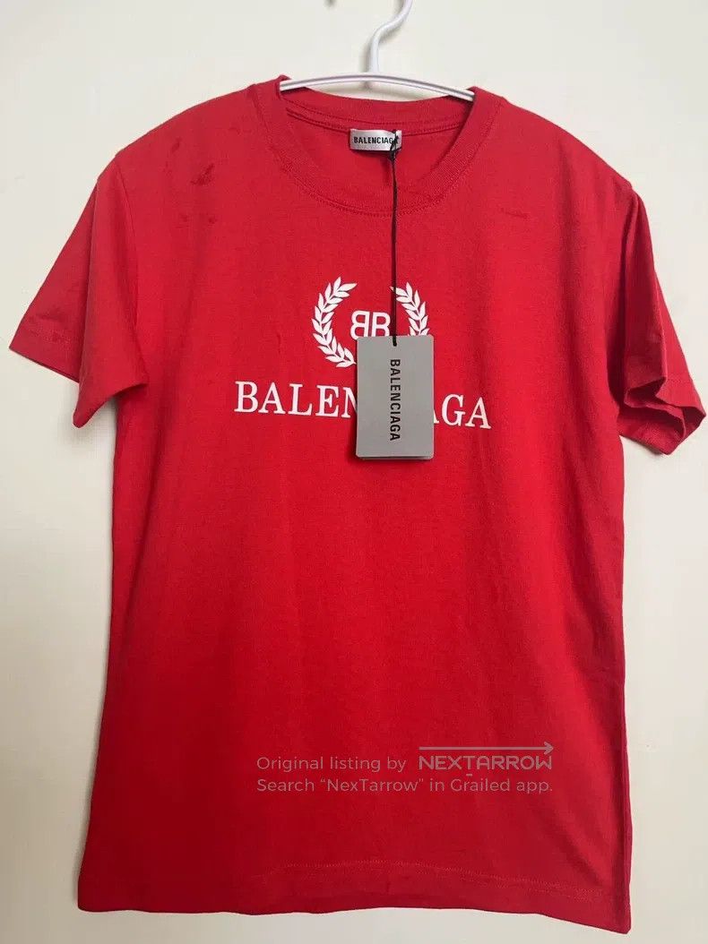 Balenciaga Balenciaga Red Wheat Pattern Short Sleeve, Size S Size US S / EU 44-46 / 1 - 1 Thumbnail