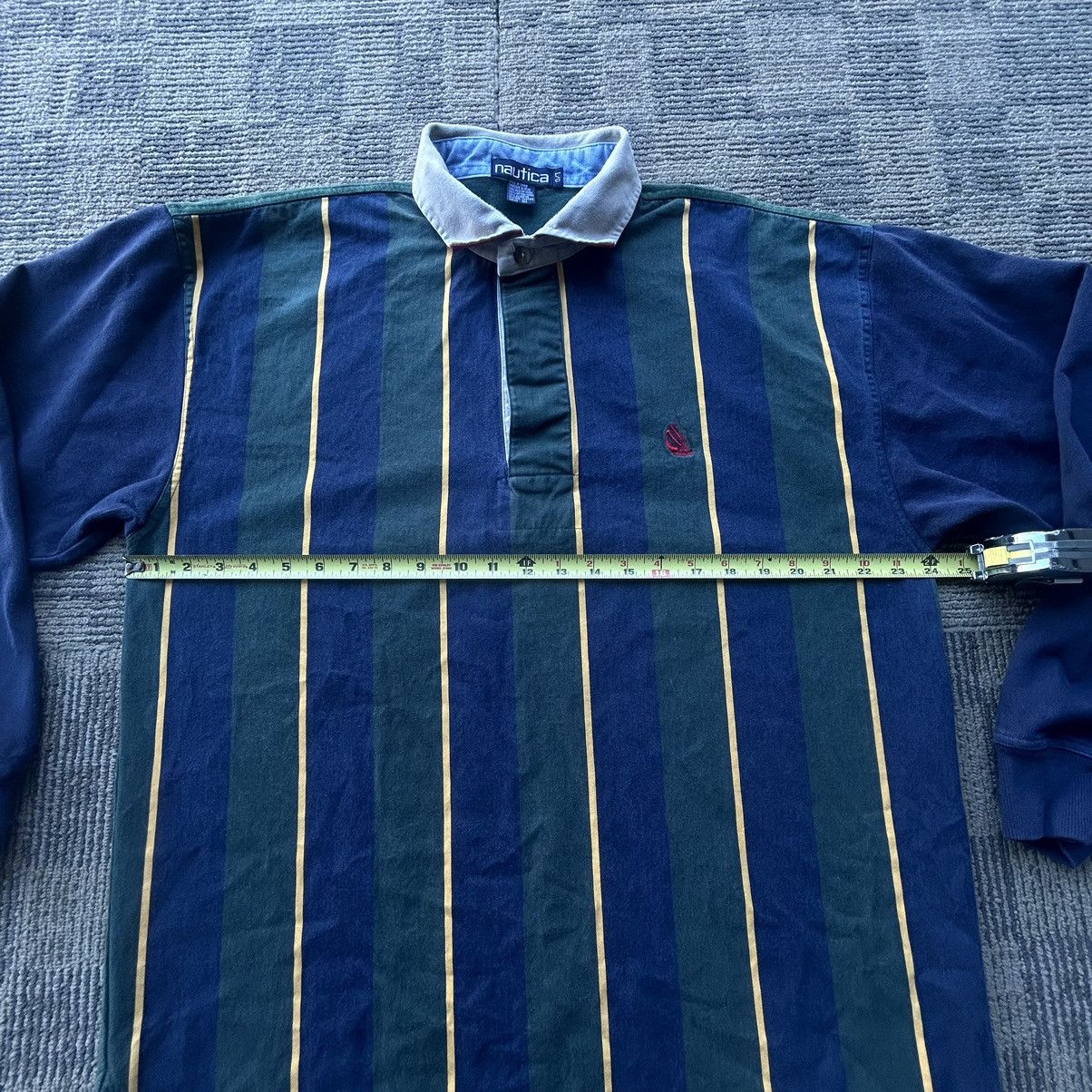 Nautica Vtg 90’s Nautica Striped Mavy Blue Rugby Polo Shirt Size US L / EU 52-54 / 3 - 5 Thumbnail