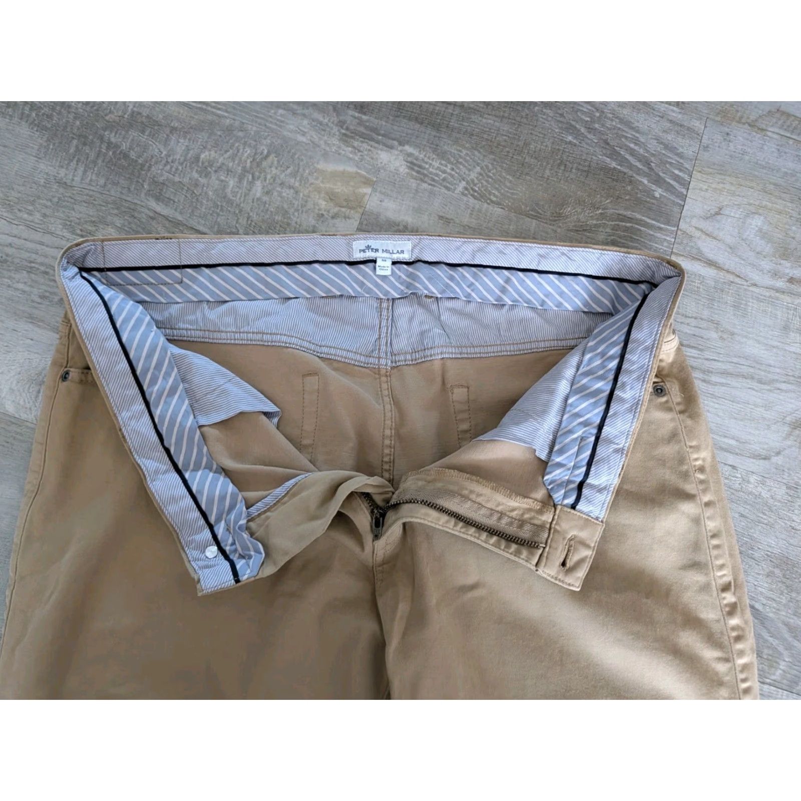 Peter Millar Peter Millar Ultimate Sateen 5 Pocket Chino Pants Mens 38x33 Beige Preppy Logo Business Casual Chino Pants Mens Beige 5-Pocket 38 Inseam 33 Size US 38 / EU 54 - 6 Thumbnail