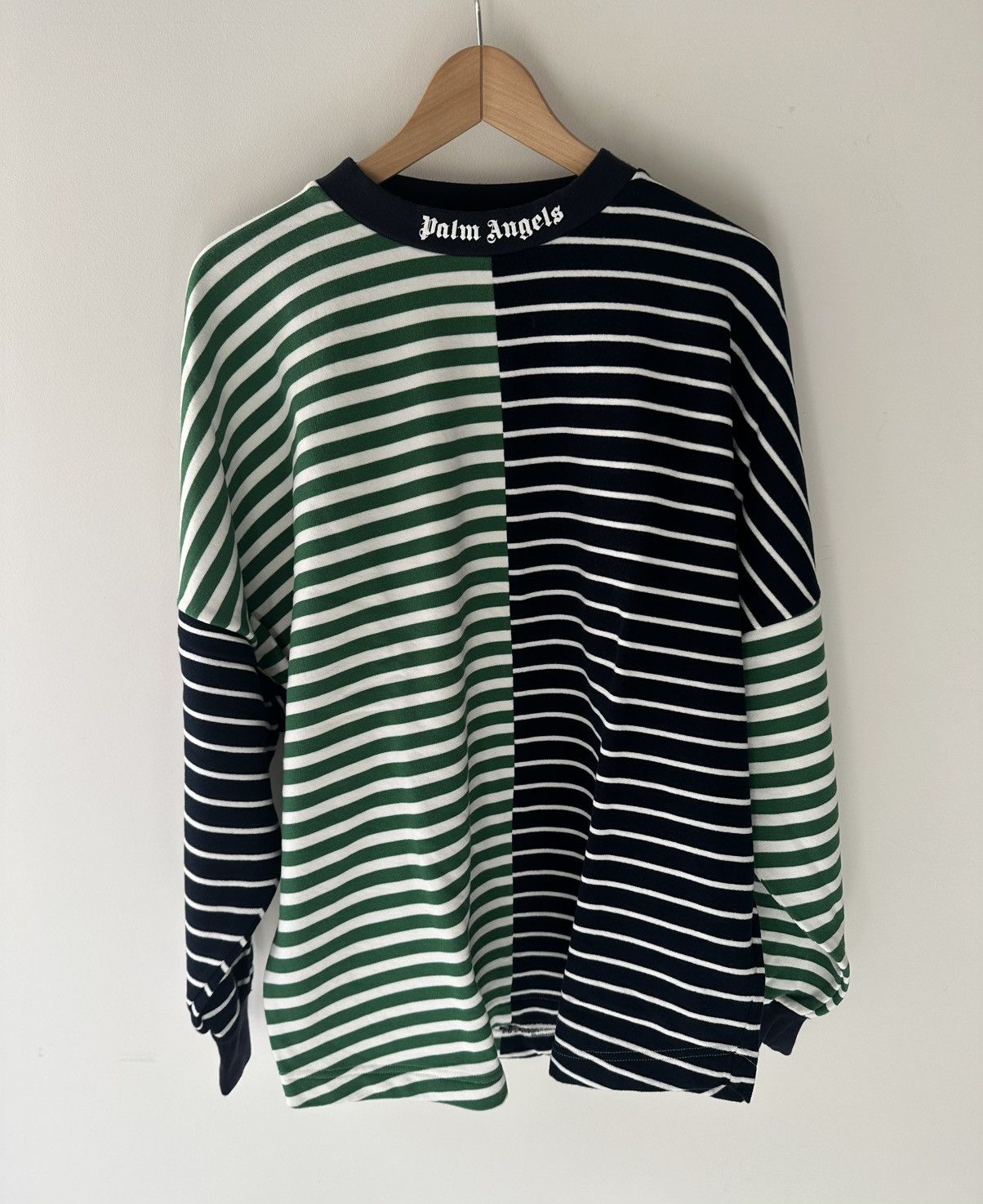 Palm Angels Palm Angels Striped Long Sleeve Tee – Green/Navy – Size M Size US M / EU 48-50 / 2 - 1 Thumbnail