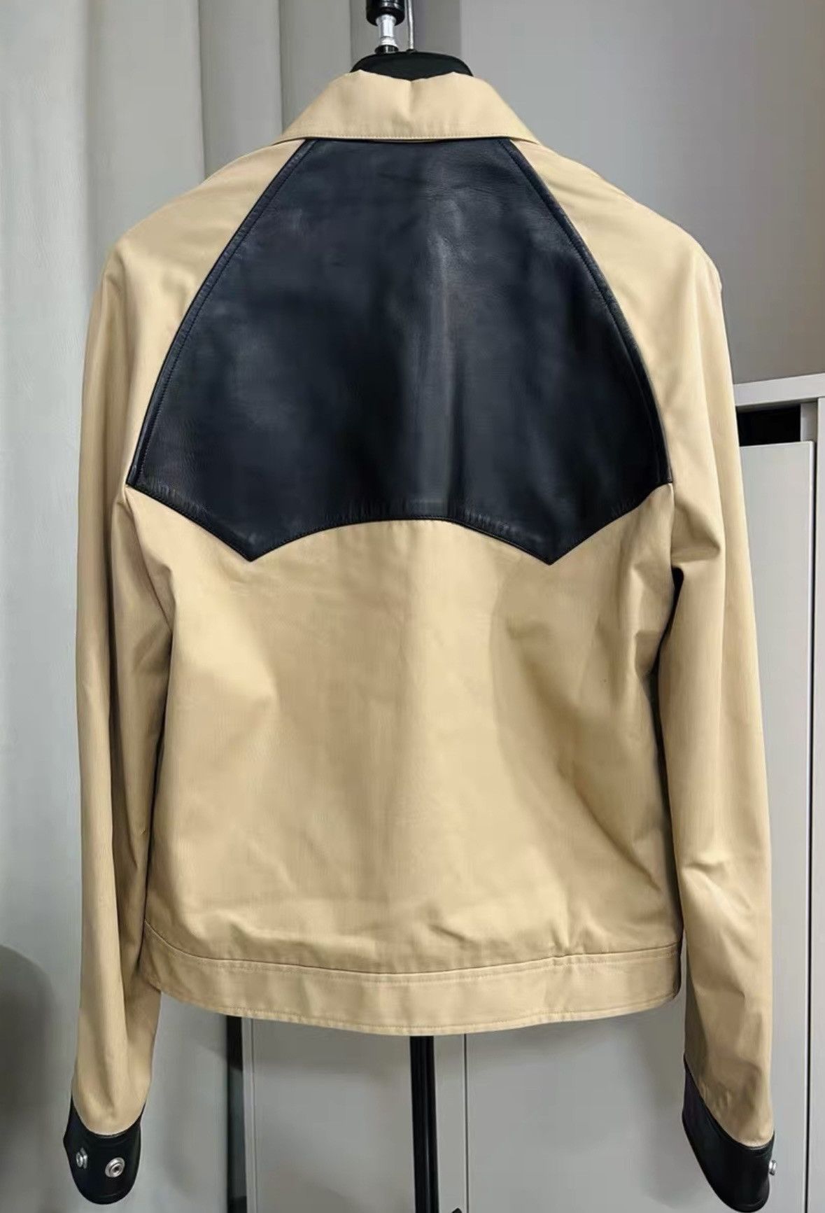Saint Laurent Paris SS13 Khaki Lambskin Spliced Jacket