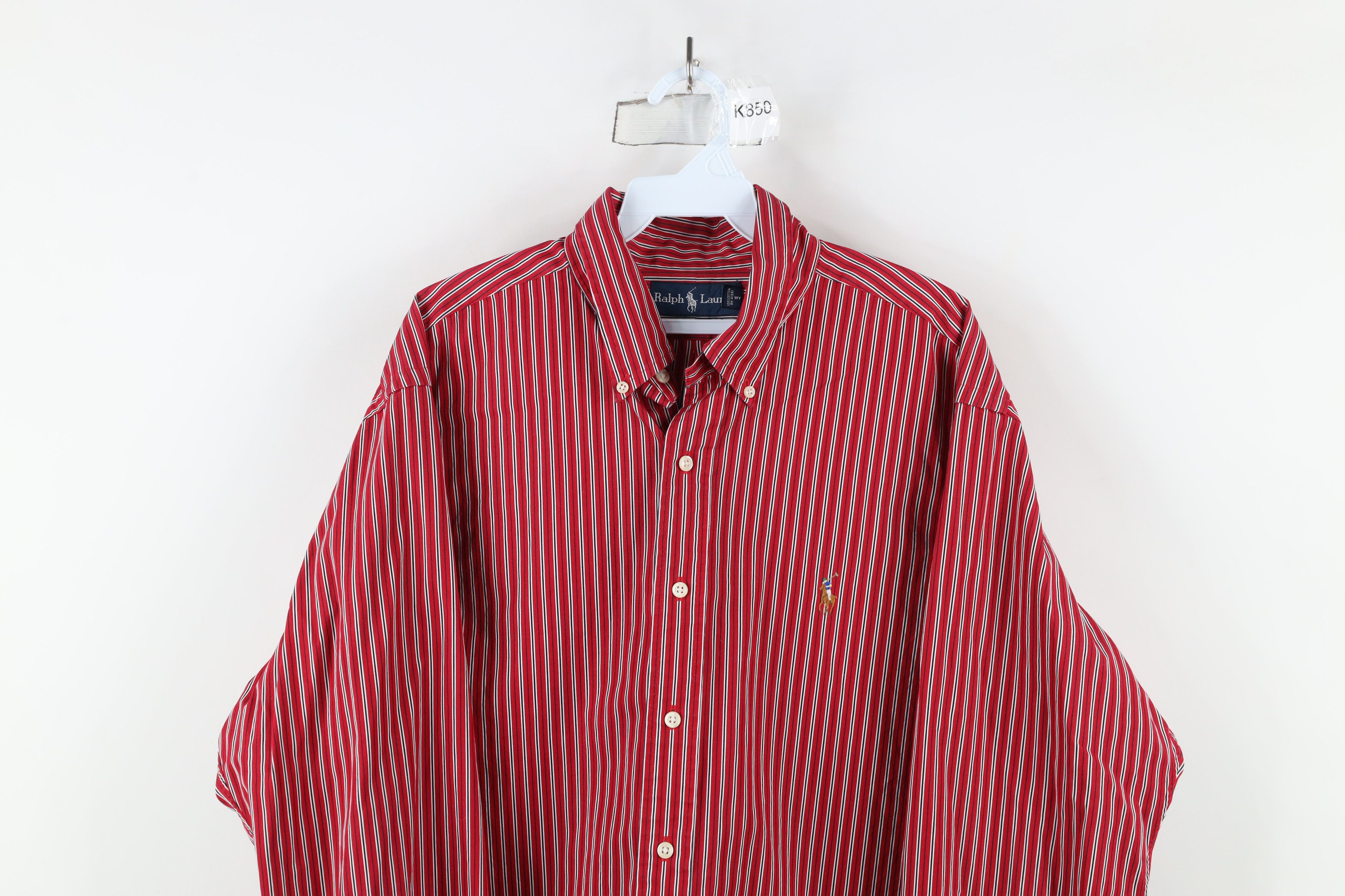 Ralph Lauren × Vintage Vintage 90s Ralph Lauren Striped Collared Button Down Shirt Size US XL / EU 56 / 4 - 2 Thumbnail