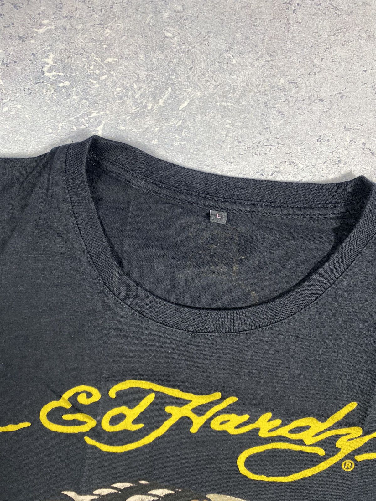 Ed Hardy Ed Hardy Men’s Black T-shirt With Big Logo Size Large Size US L / EU 52-54 / 3 - 7 Thumbnail