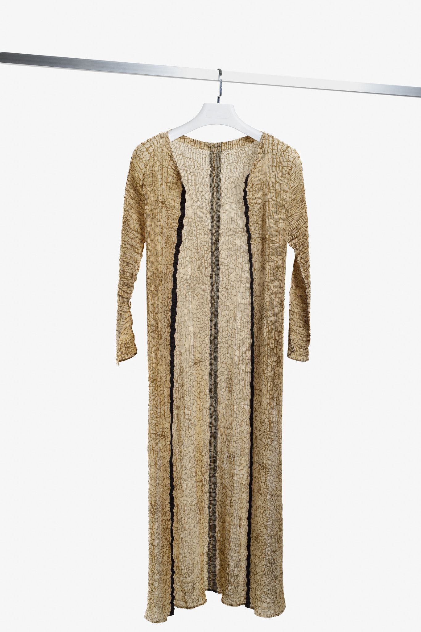 Issey Miyake Issey Miyake Archival Tan Zigzag Pleats Long Duster Size M / US 6-8 / IT 42-44 - 1 Thumbnail