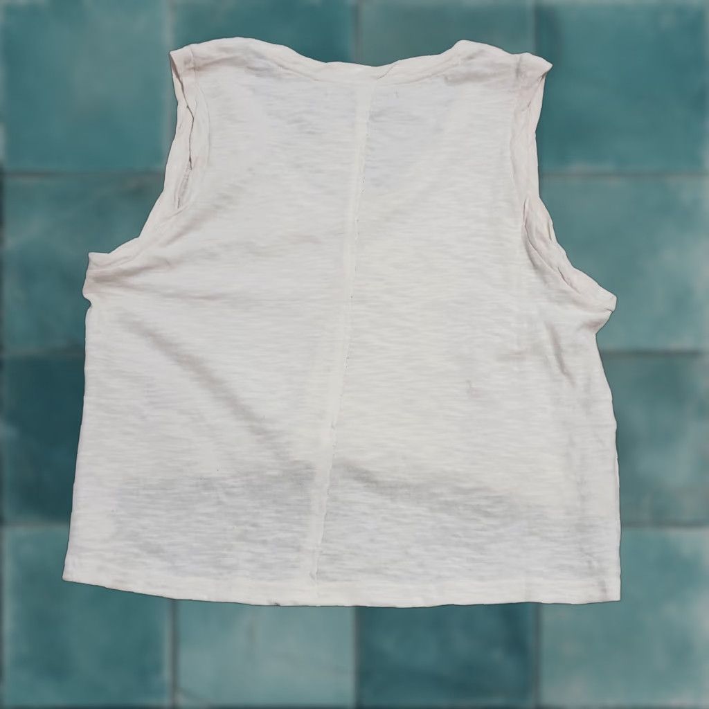 Free People FP Beach Free People Tank Top Women S Ivory Sleeveless V Neck Boxy Coastal Size S / US 4 / IT 40 - 1 Thumbnail