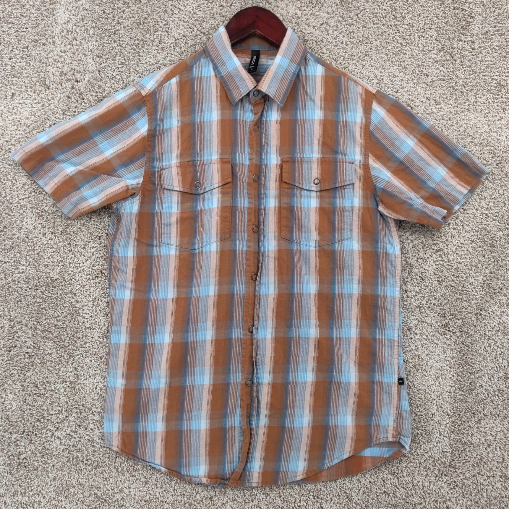 RVCA RVCA Shirt Mens Small S Plaid Short Sleeve Snap Button Skater Pockets Vintage: No Size US S / EU 44-46 / 1 - 2 Thumbnail