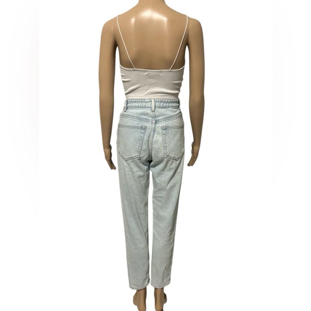 Designer High rise MOM jeans light washed straight cut denim Size 25" / US 0 / IT 36 - 3 Thumbnail