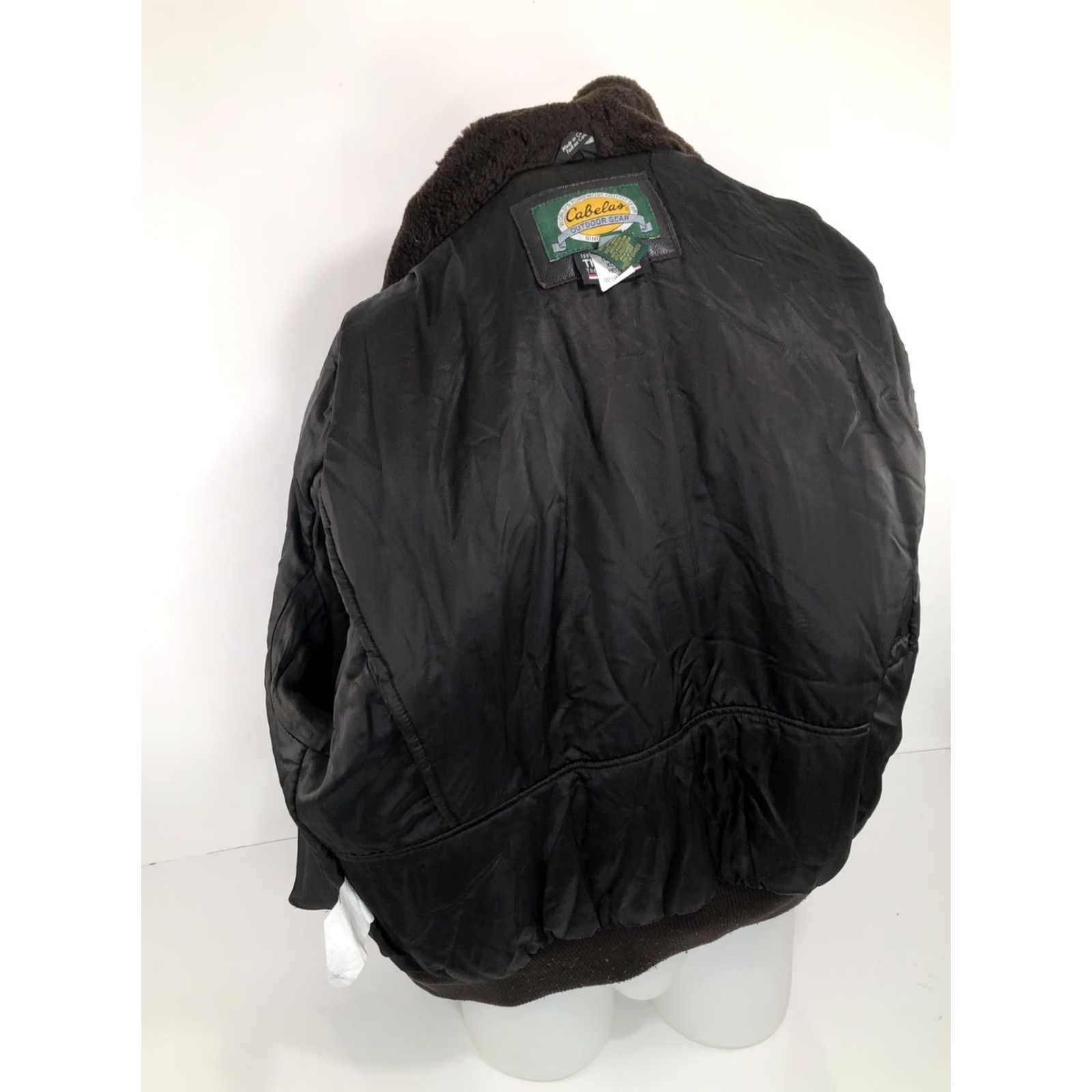 Vintage Cabela's Leather Bomber Jacket XL Brown Insulated Thinsulate Faux Fur Collar Men Size US XL / EU 56 / 4 - 5 Thumbnail