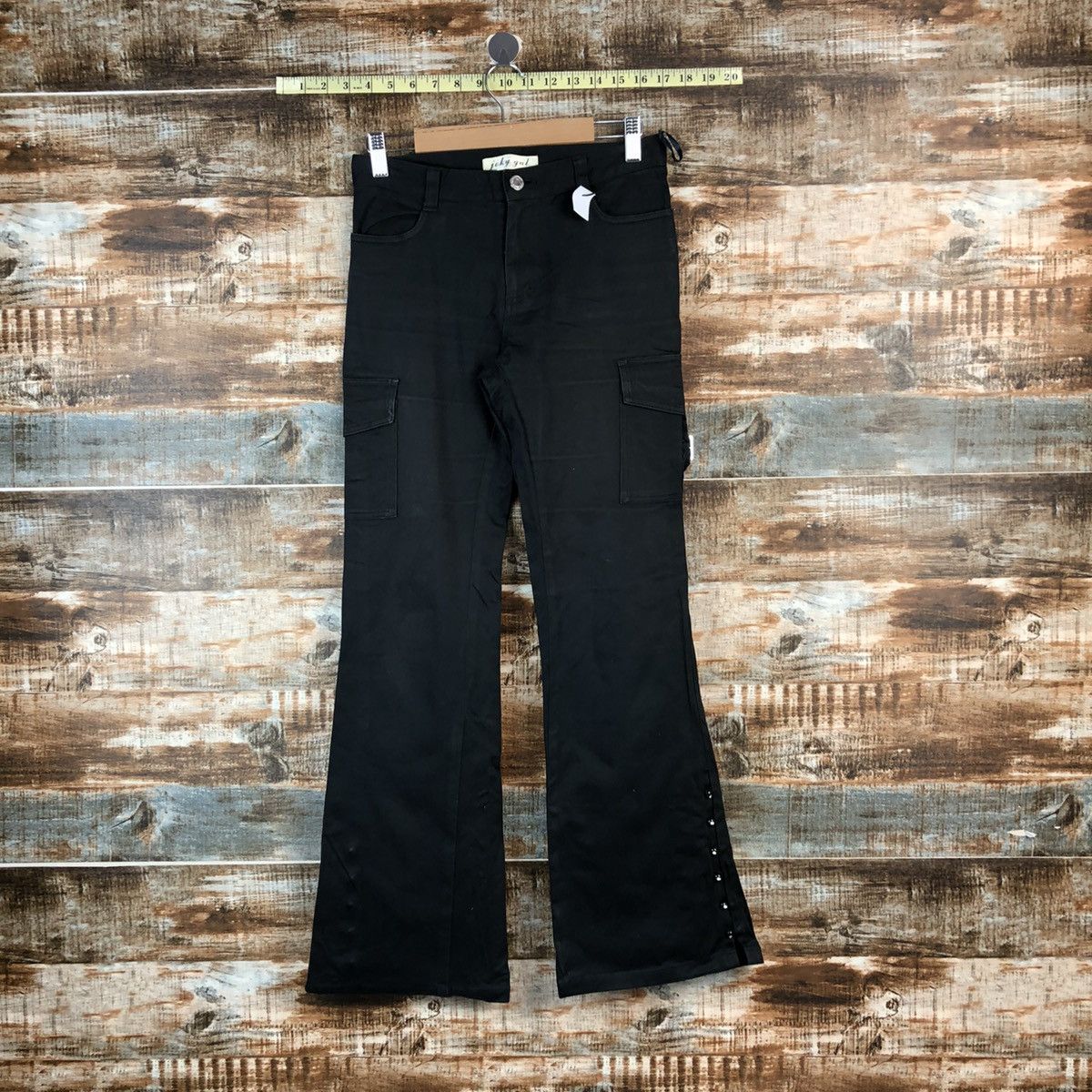 Japanese Brand Jocky Gal Black bootcut Cargo Multipocket Pants #A2559 Size 26" / US 2 / IT 38 - 1 Thumbnail